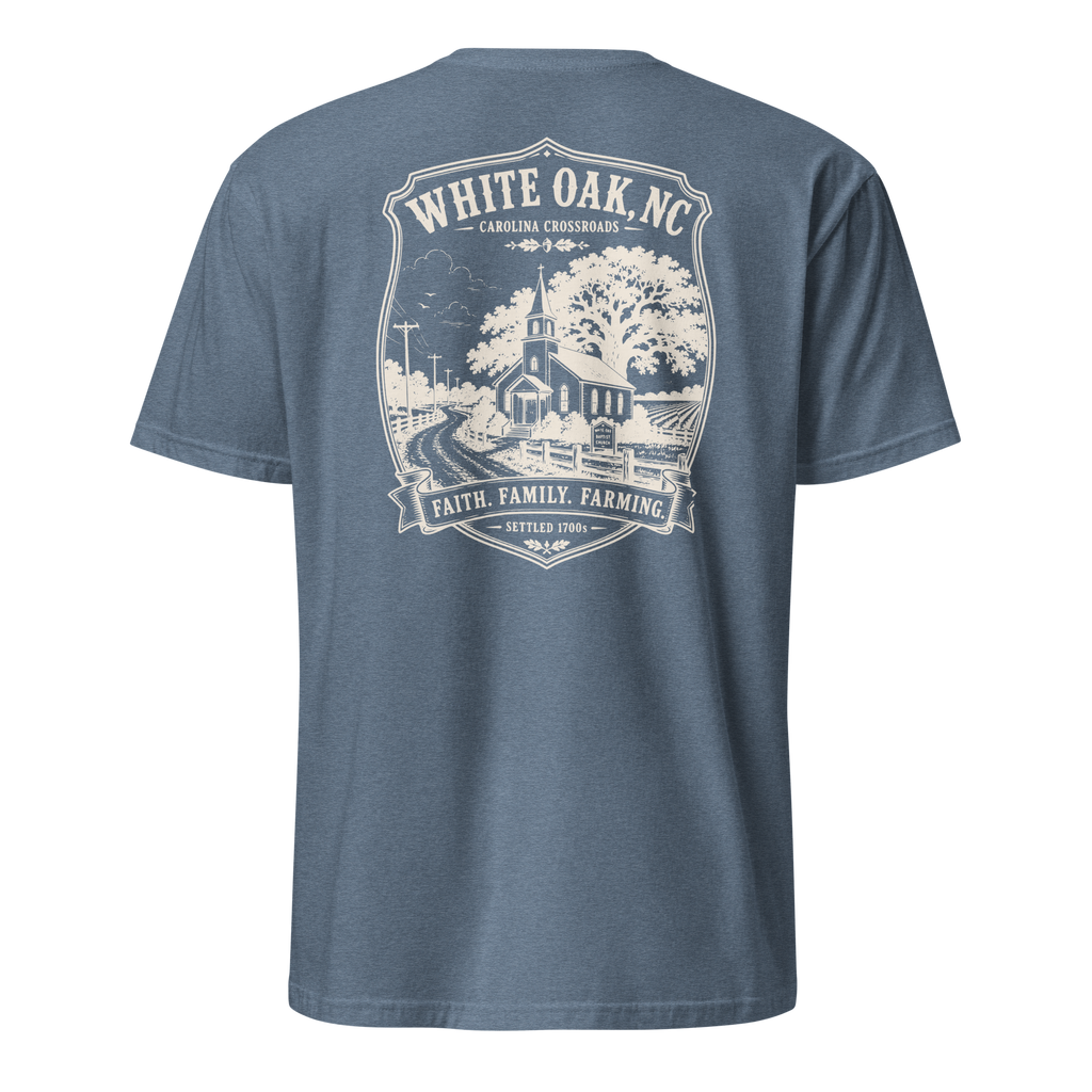 White Oak, NC - Faith, Family, Farming - Unisex T-Shirt