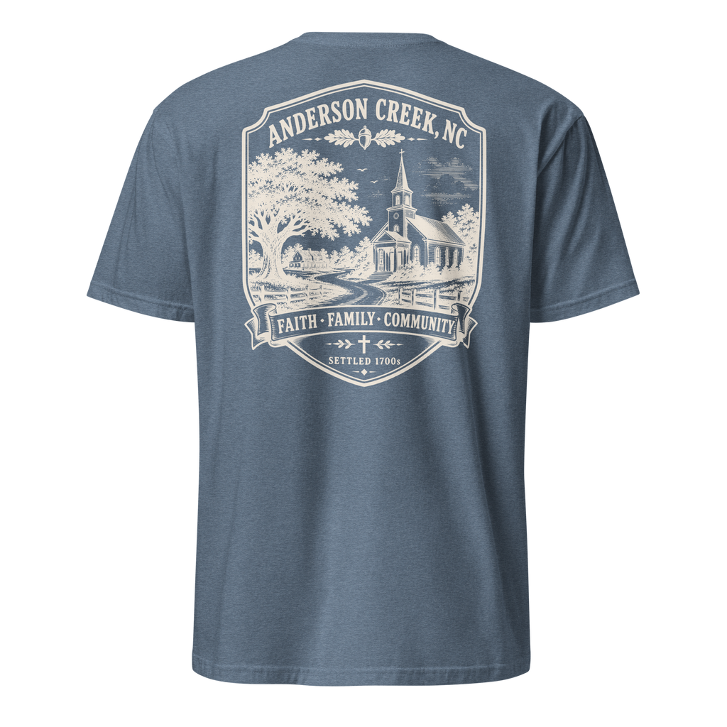 Anderson Creek, NC - Faith, Family, Community - Unisex T-Shirt