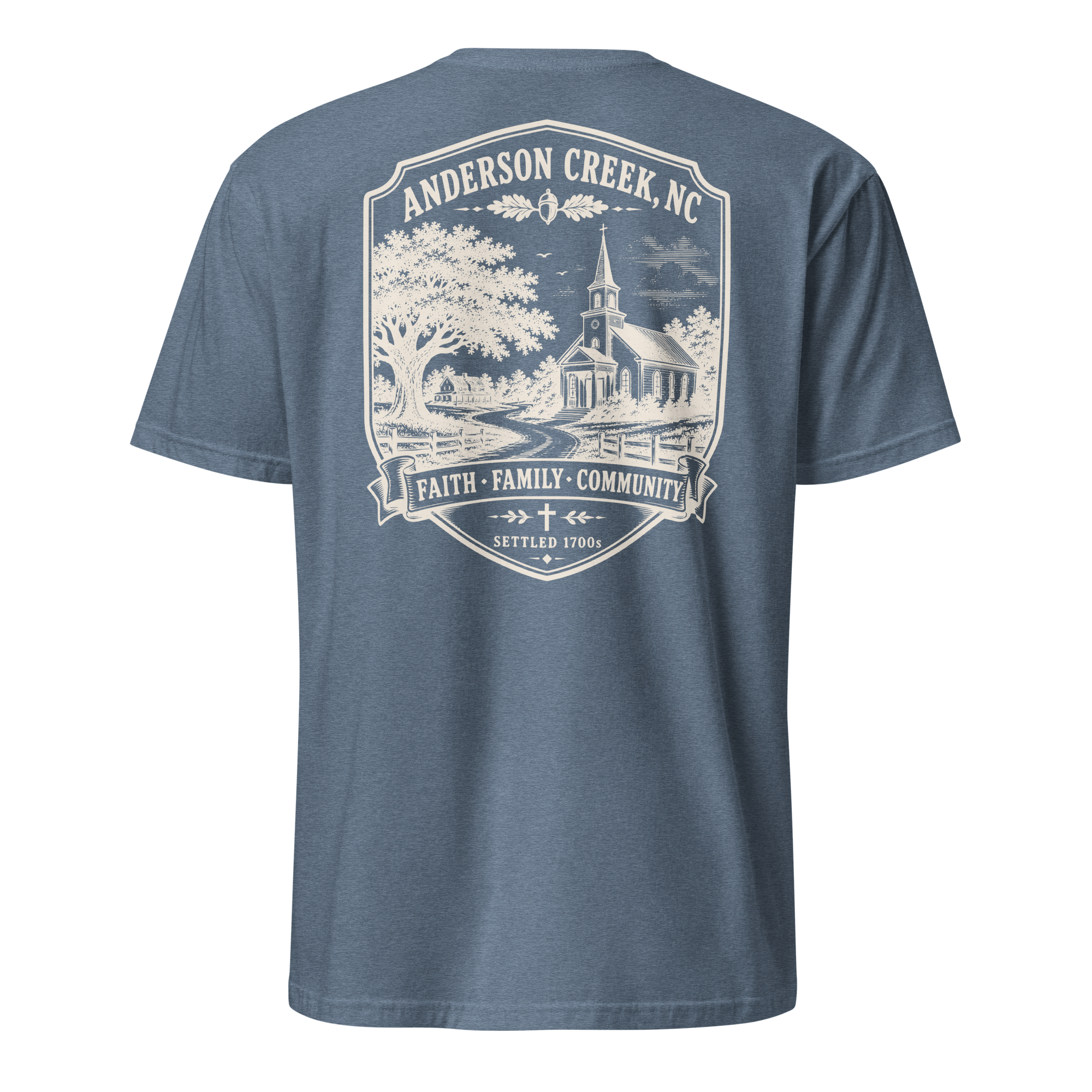 Anderson Creek, NC - Faith, Family, Community - Unisex T-Shirt