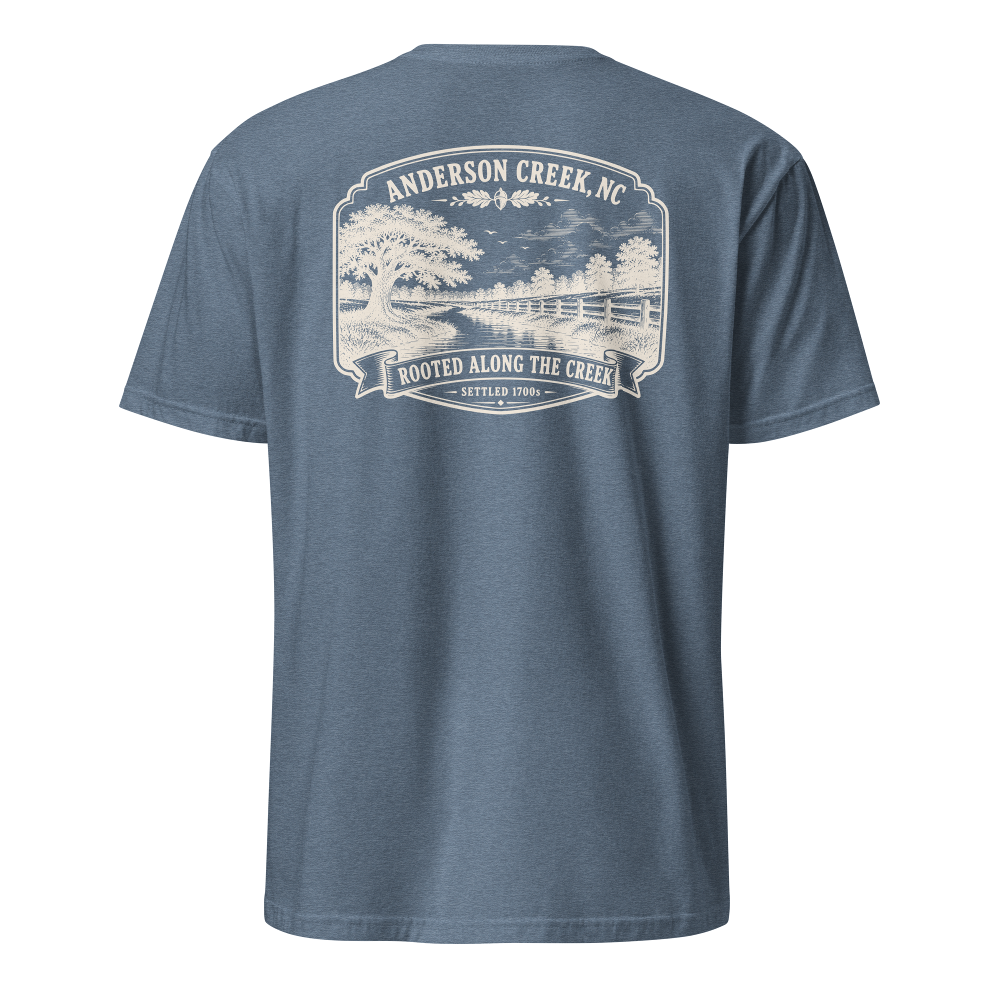 Anderson Creek, NC - Rooted Along The Creek - Unisex T-Shirt