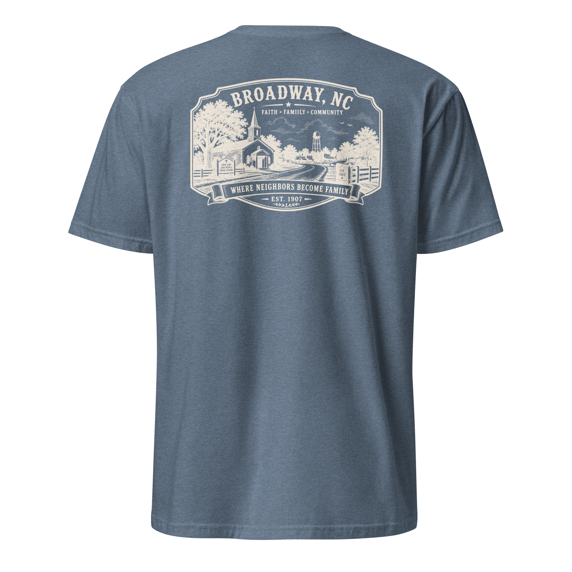 Broadway, NC - Faith, Family, Community - Short-Sleeve Unisex
