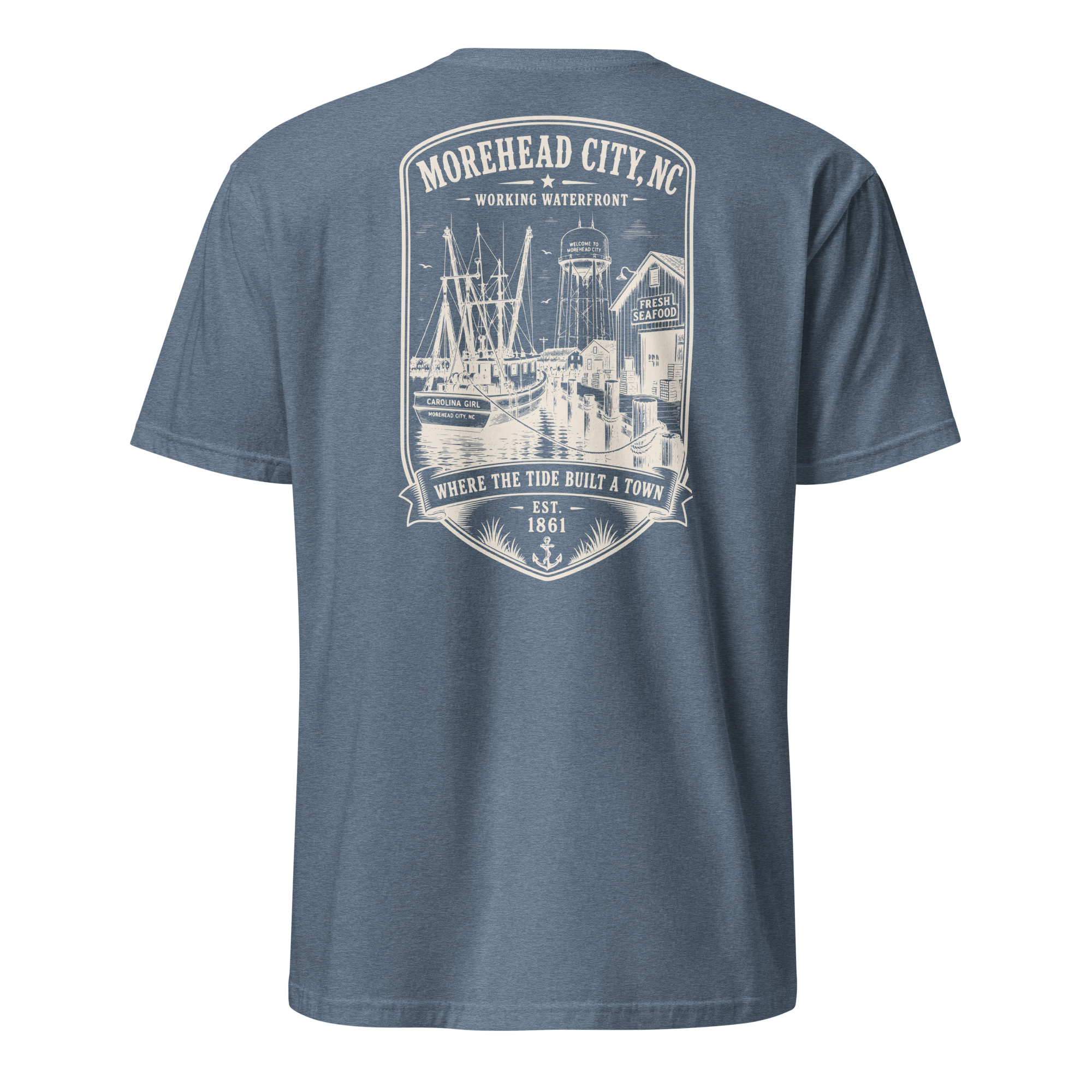 Morehead City - Historic Waterfront - Short-Sleeve Unisex