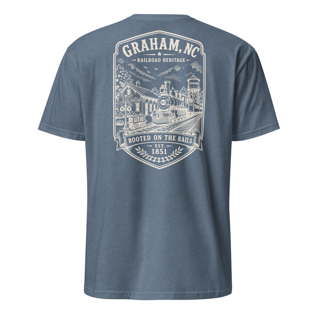 Graham, NC - Rooted On The Rails - Short-Sleeve Unisex