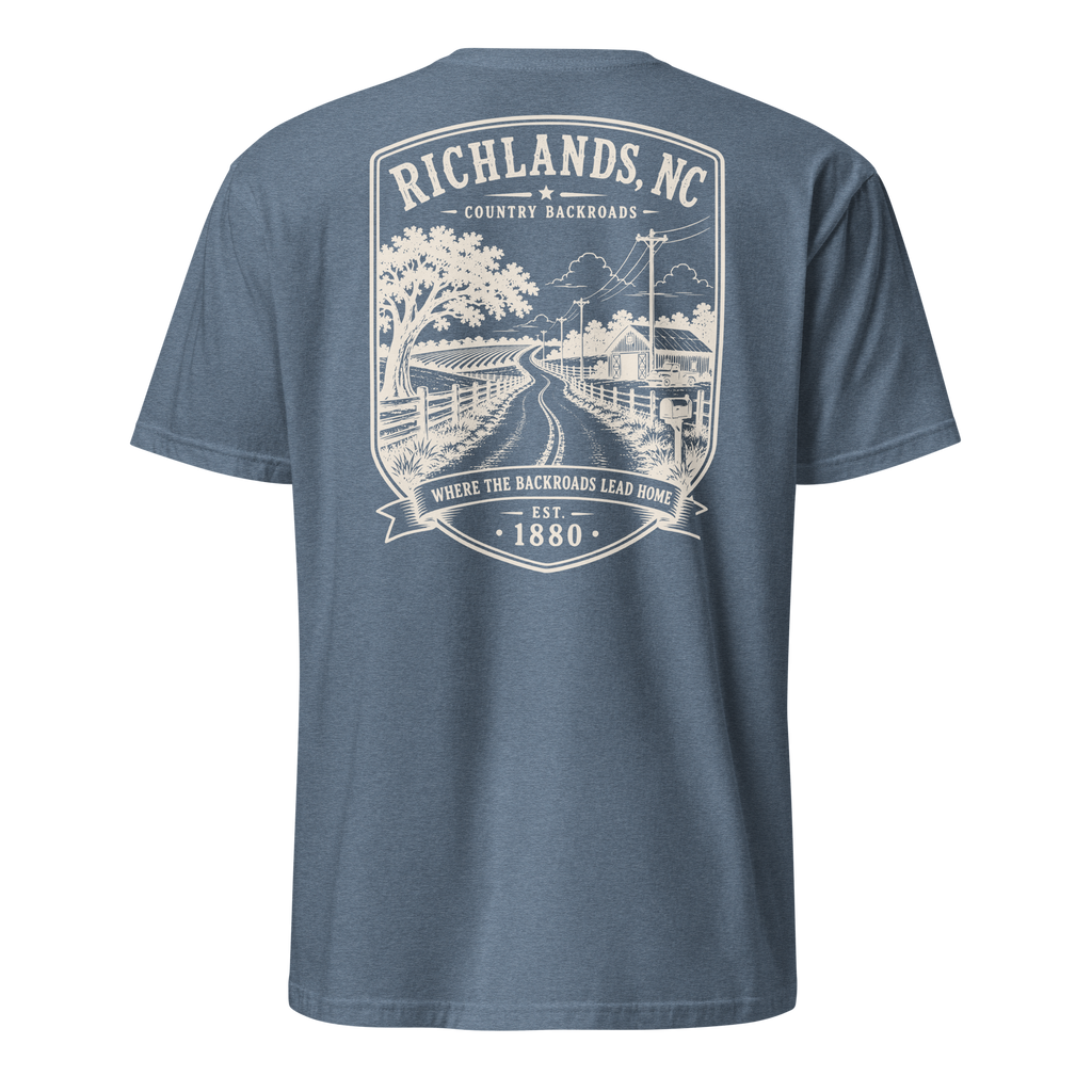 Richlands, NC - Country Backroads - Short-Sleeve Unisex