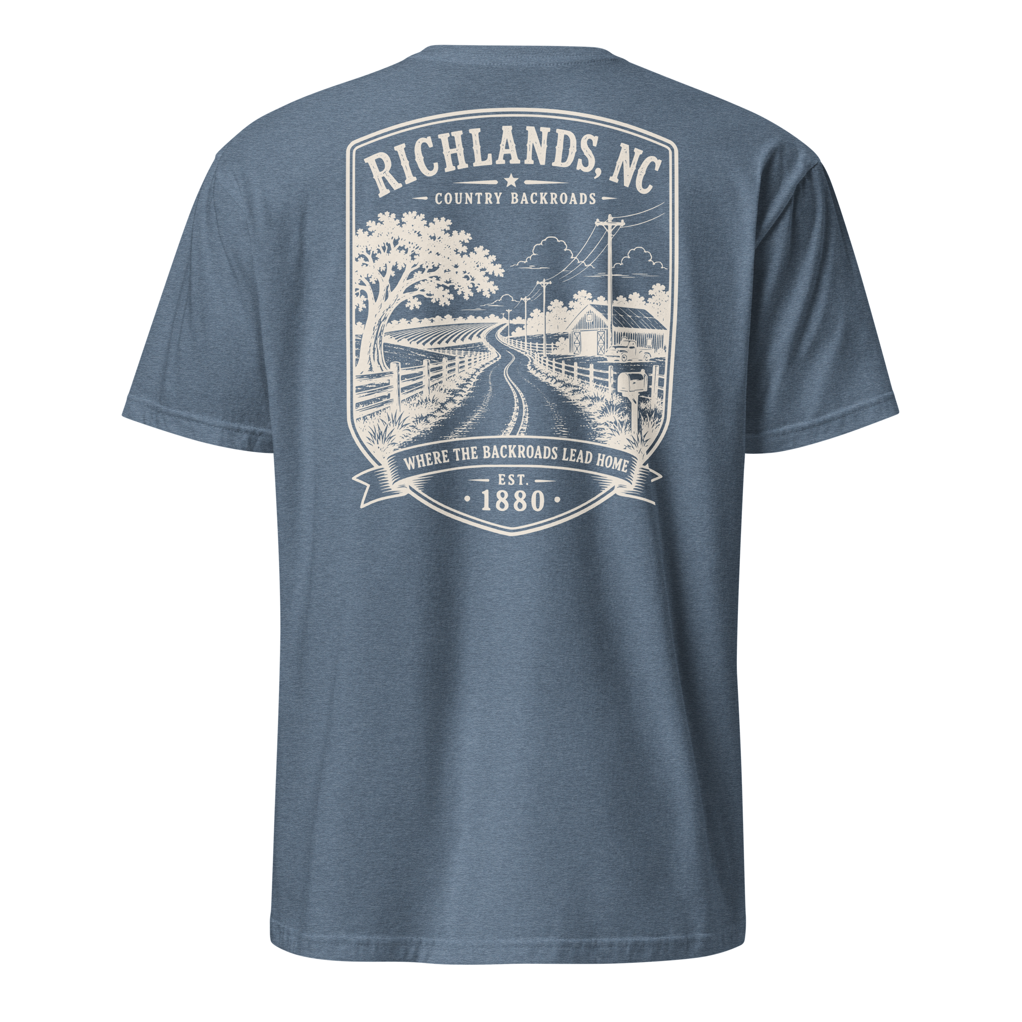 Richlands, NC - Country Backroads - Short-Sleeve Unisex