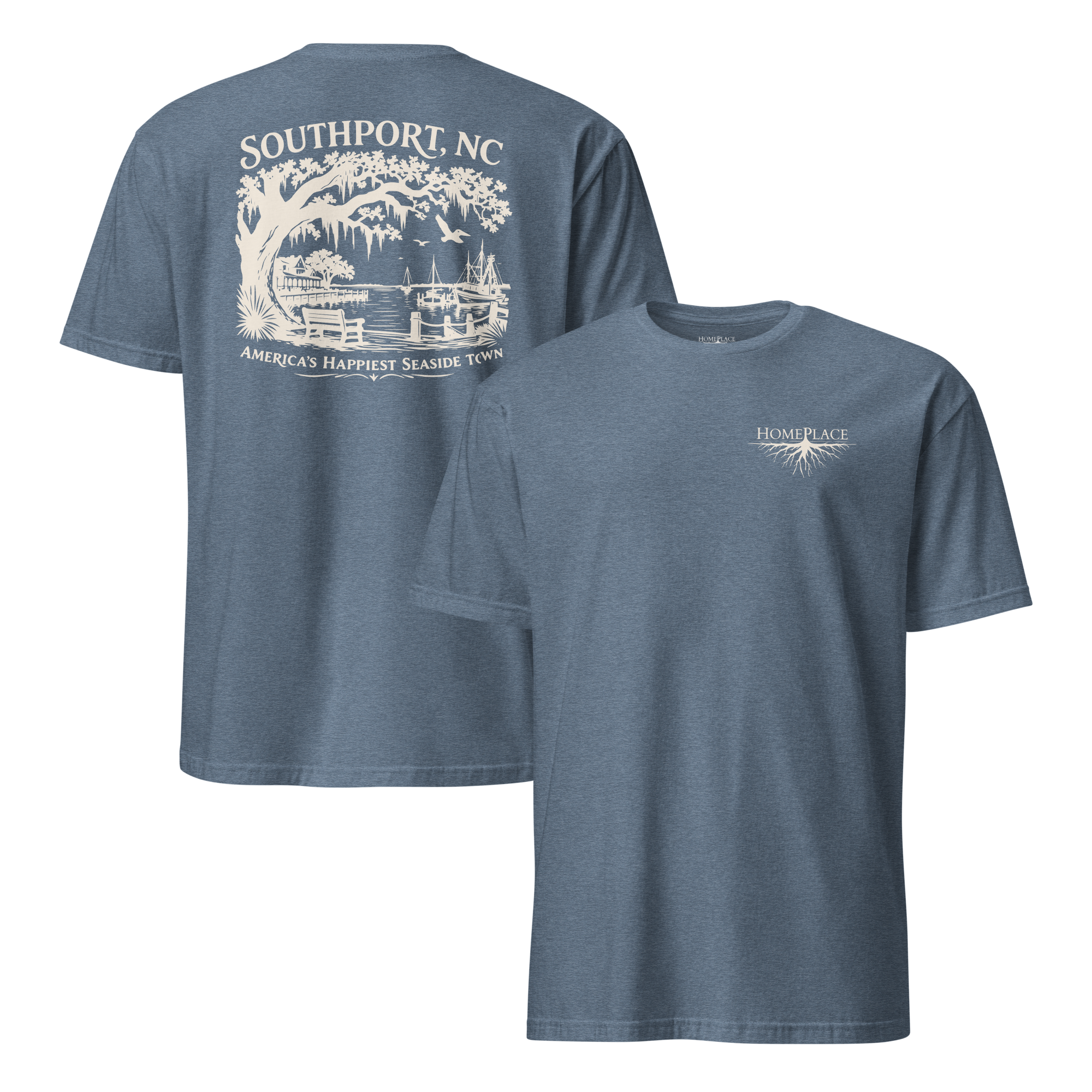 Southport, NC - Happy Seaside Town- Unisex T-Shirt