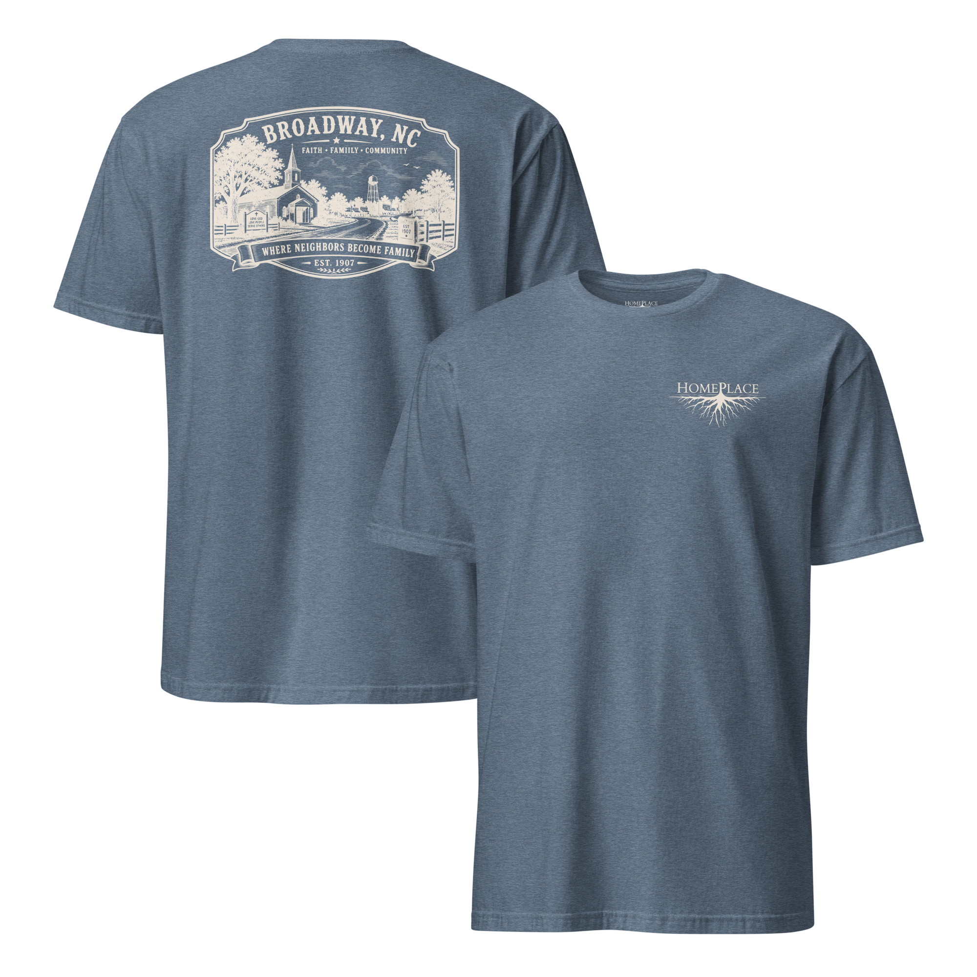 Broadway, NC - Faith, Family, Community - Short-Sleeve Unisex