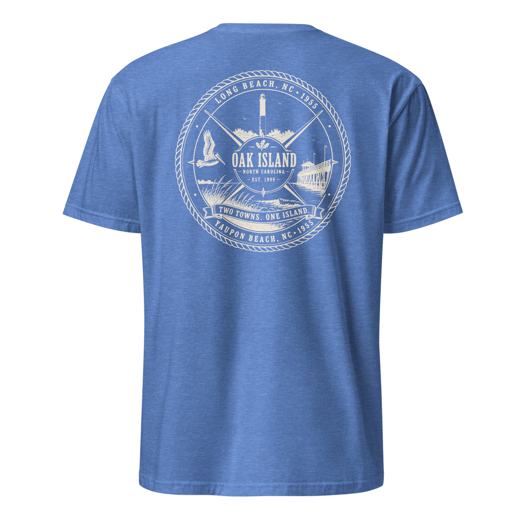 Oak Island, NC - Two Towns. One Island. - Unisex T-Shirt