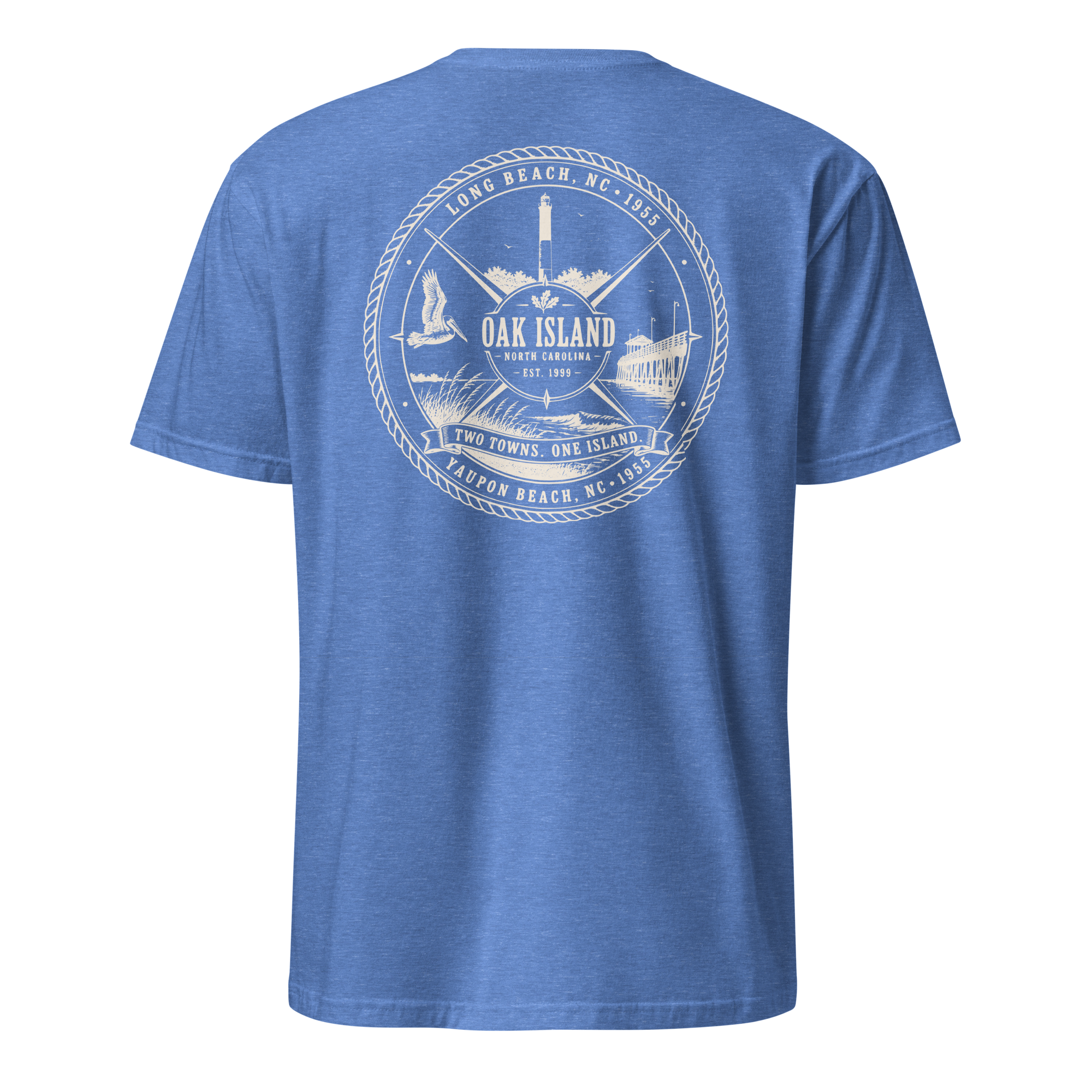 Oak Island, NC - Two Towns. One Island. - Unisex T-Shirt