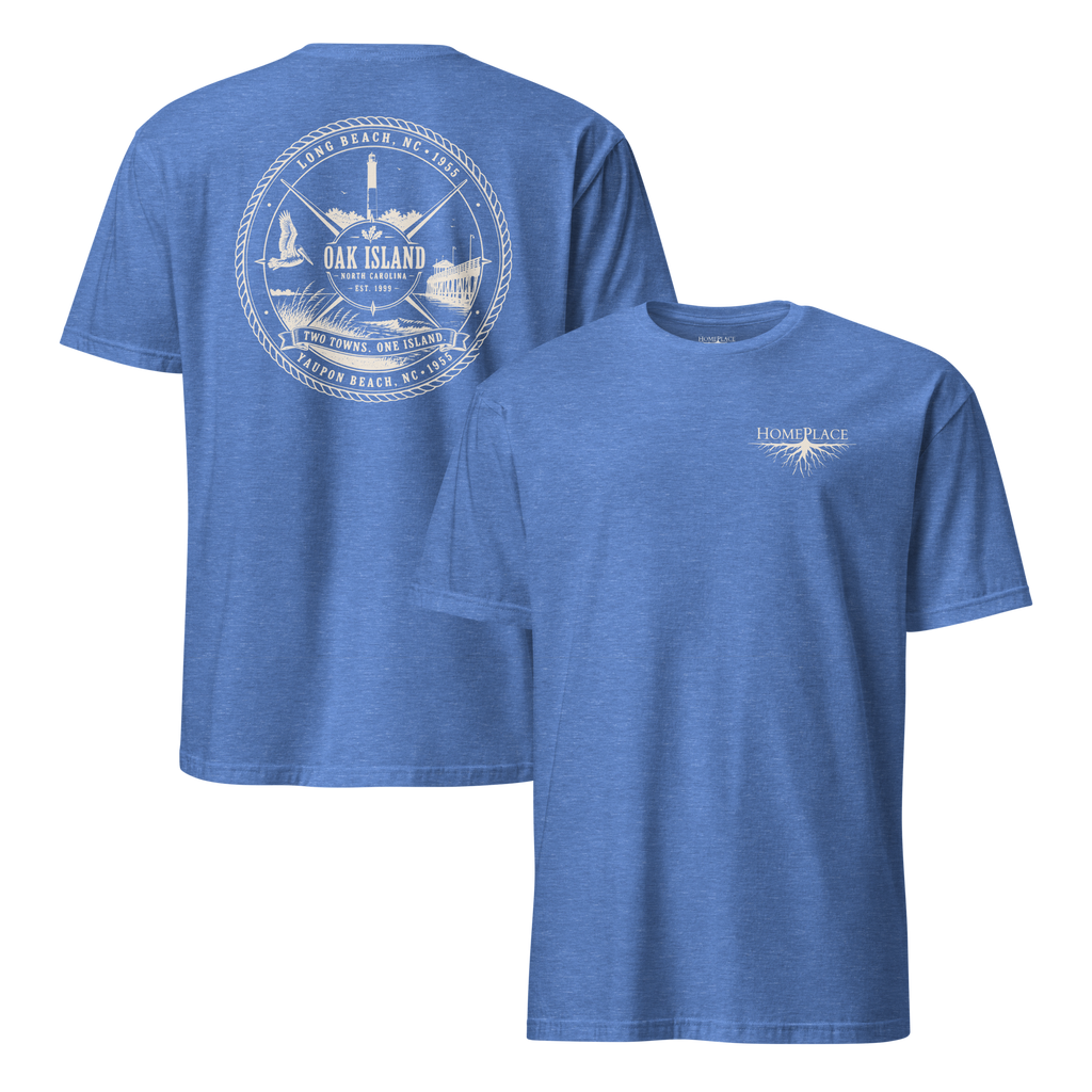 Oak Island, NC - Two Towns. One Island. - Unisex T-Shirt