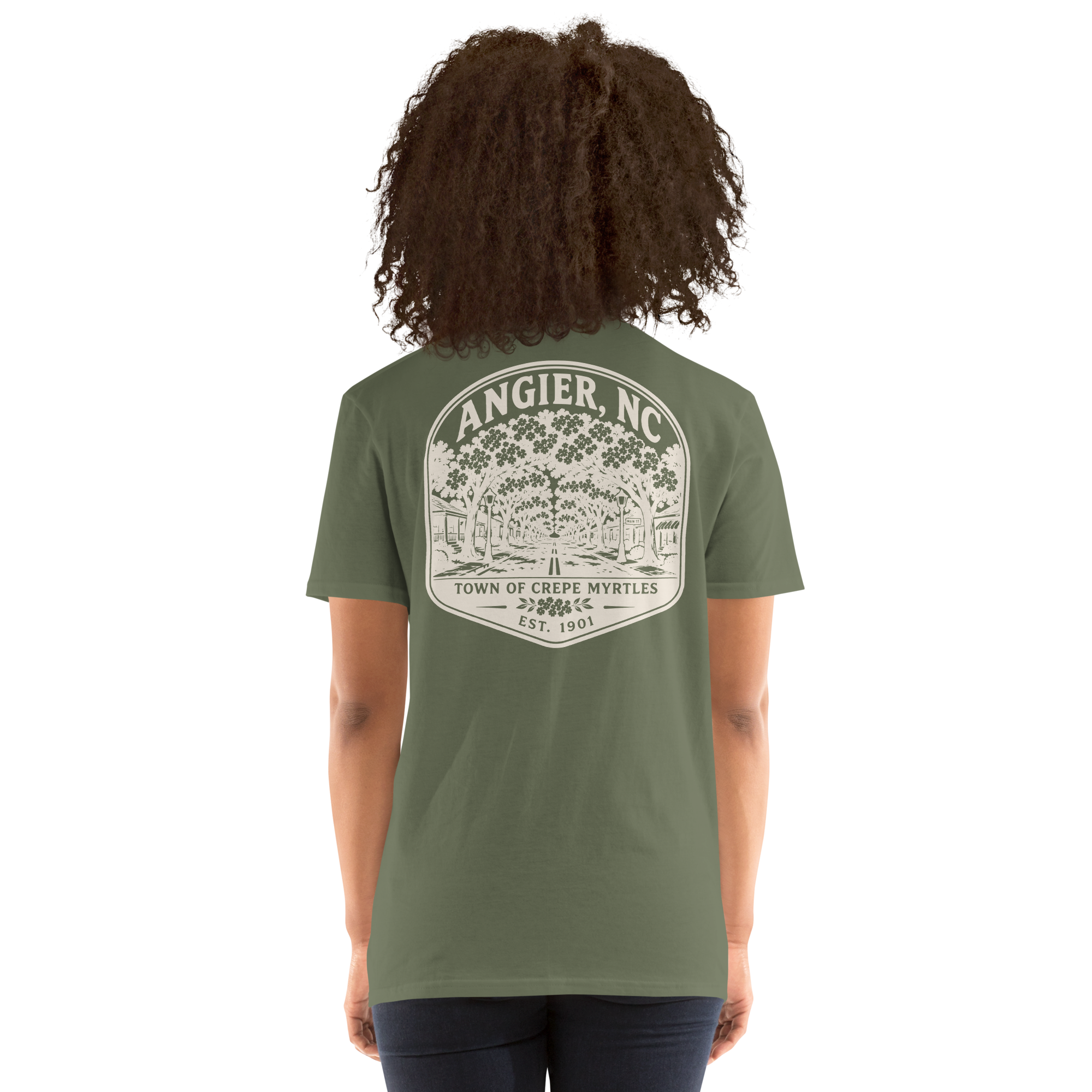 Angier, NC - Street of Crepe Myrtles - Unisex T-Shirt