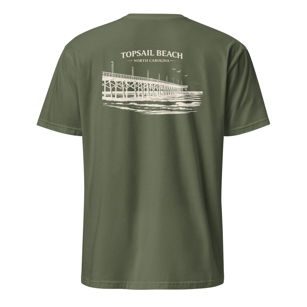 Topsail Beach, NC - Topsail Beach Pier - Unisex T-Shirt