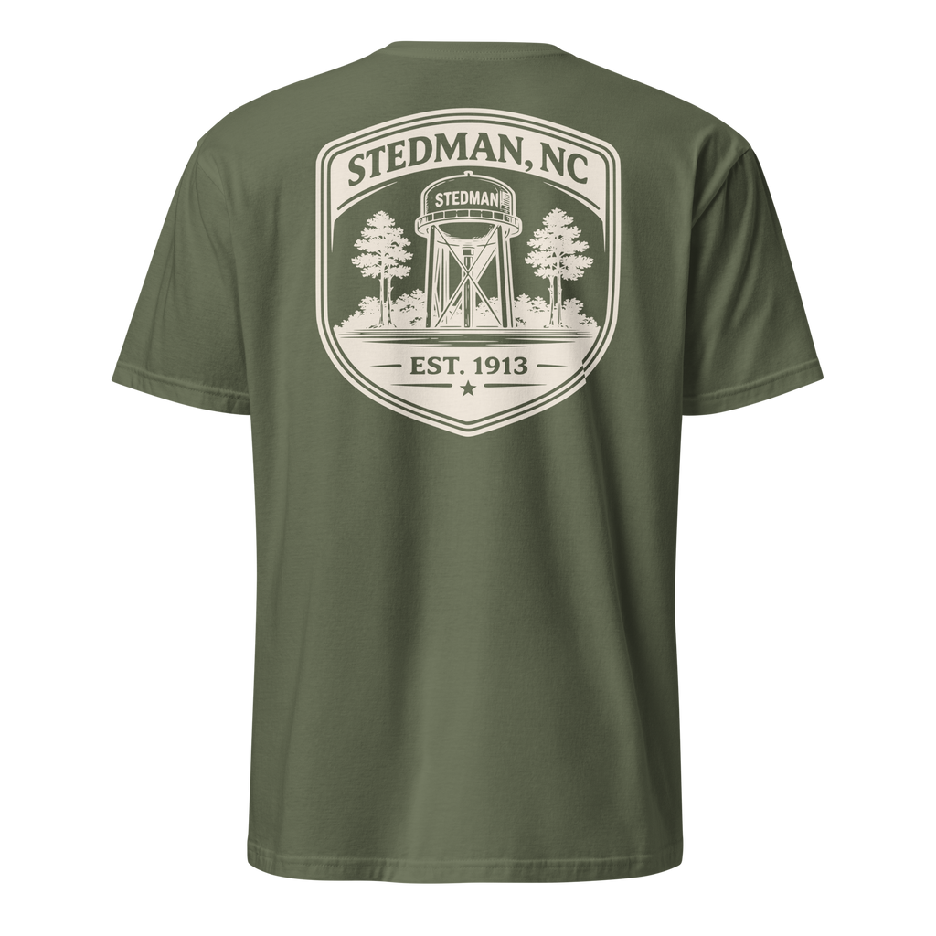 Stedman, NC - Water Tower Shield Badge - Unisex T-Shirt