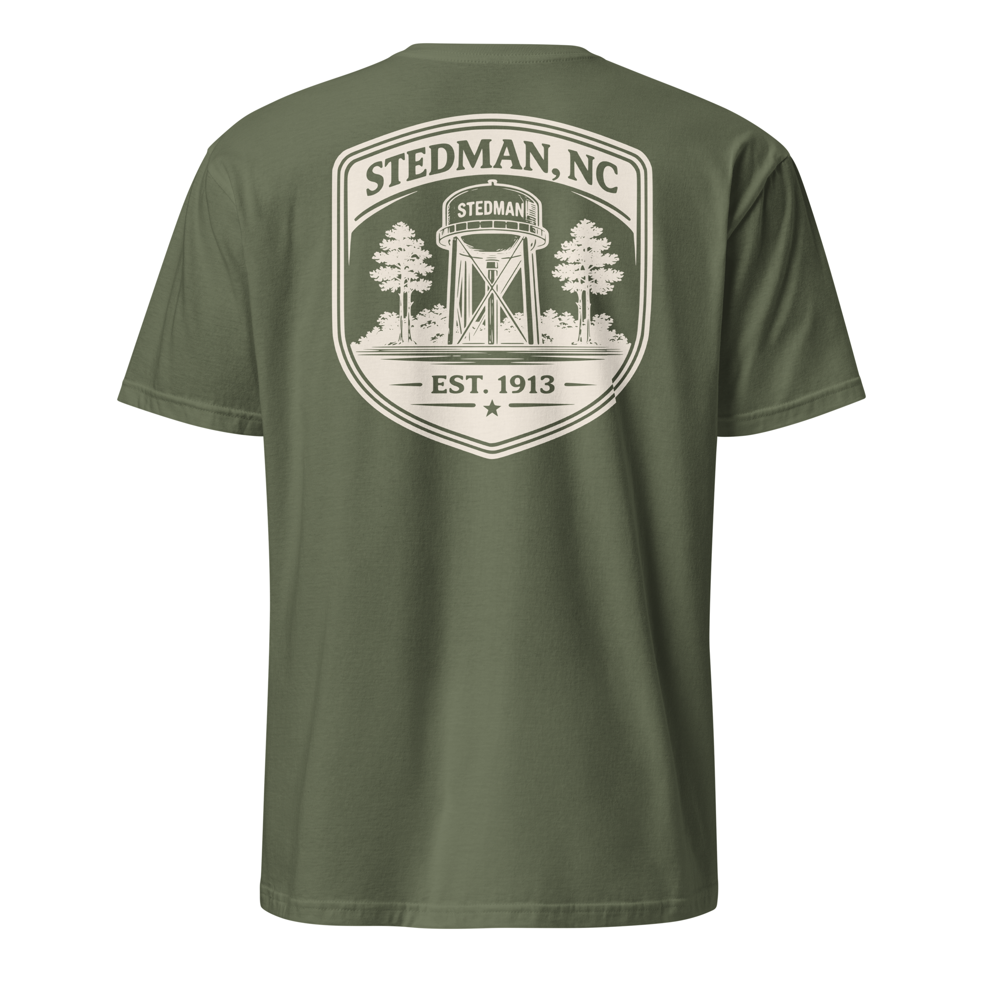 Stedman, NC - Water Tower Shield Badge - Unisex T-Shirt