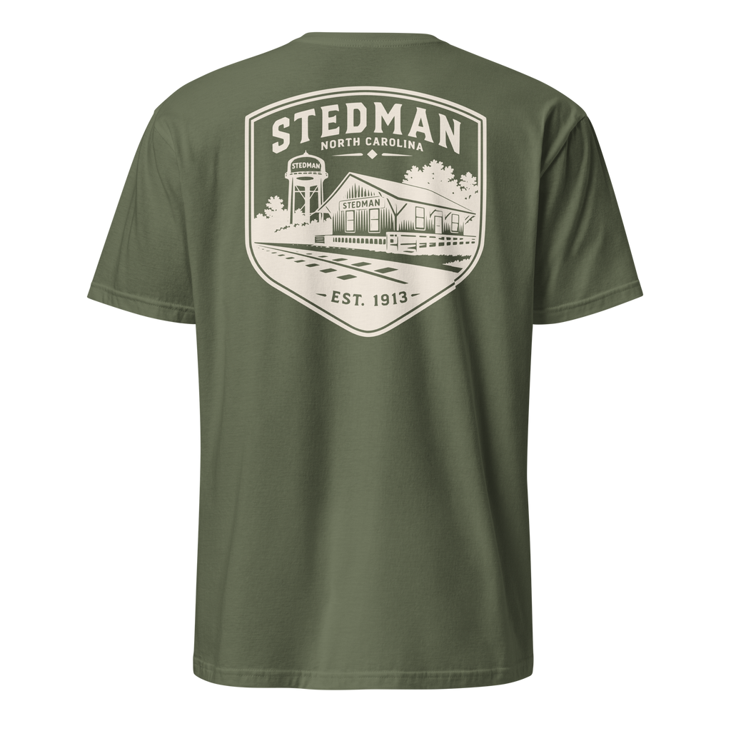 Stedman, NC - Train Depot Badge - Unisex T-Shirt