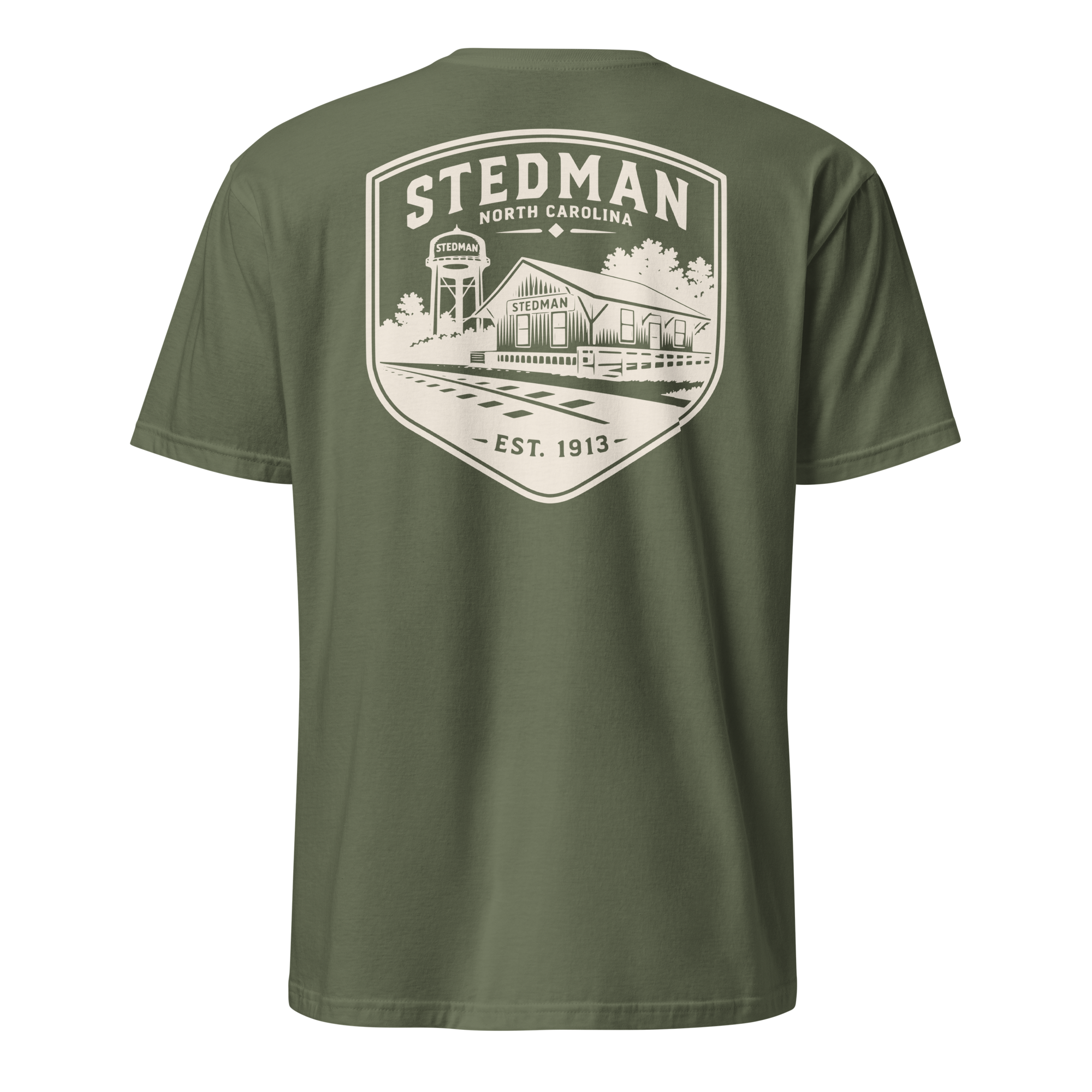 Stedman, NC - Train Depot Badge - Unisex T-Shirt