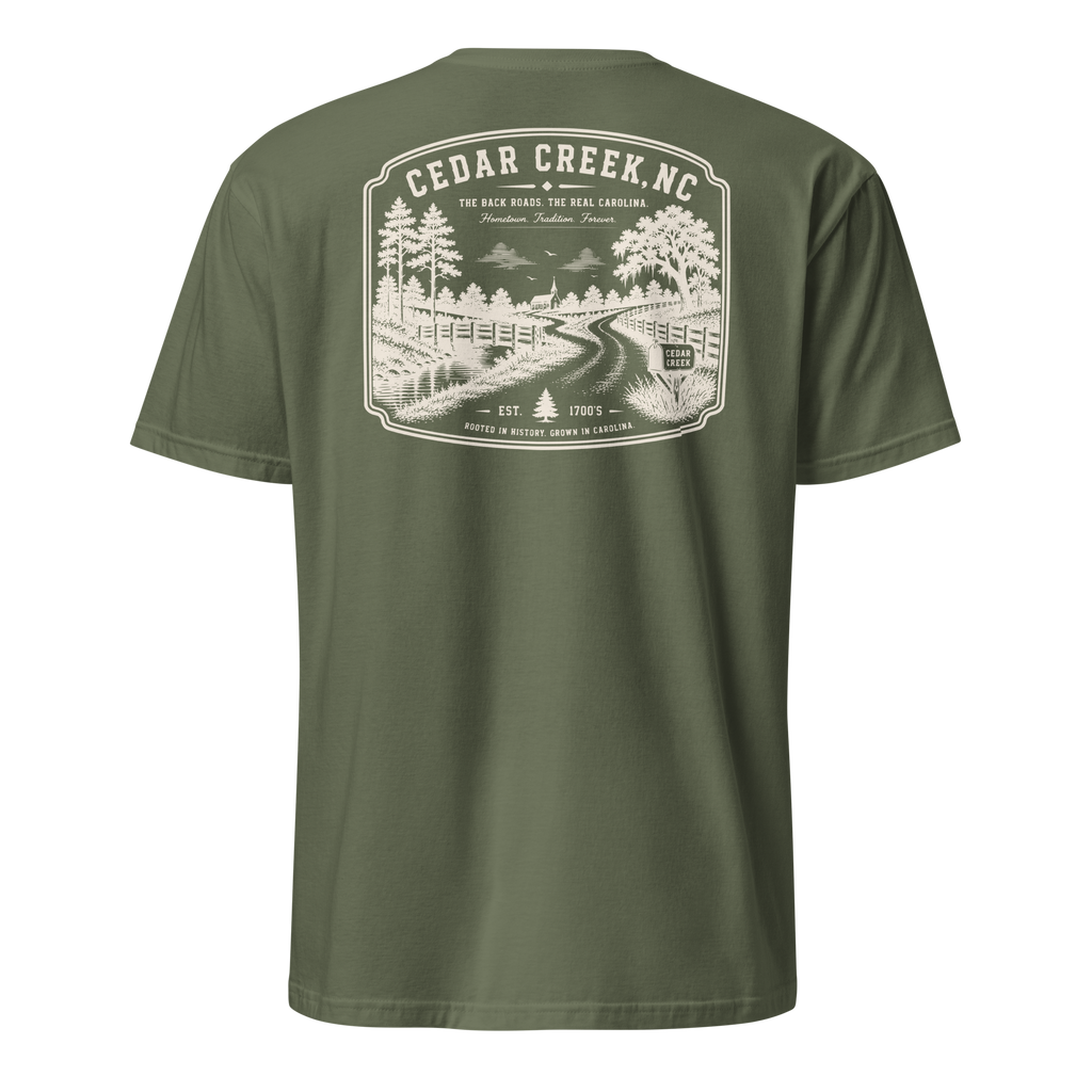 Cedar Creek, NC - The Back Roads - Unisex T-Shirt