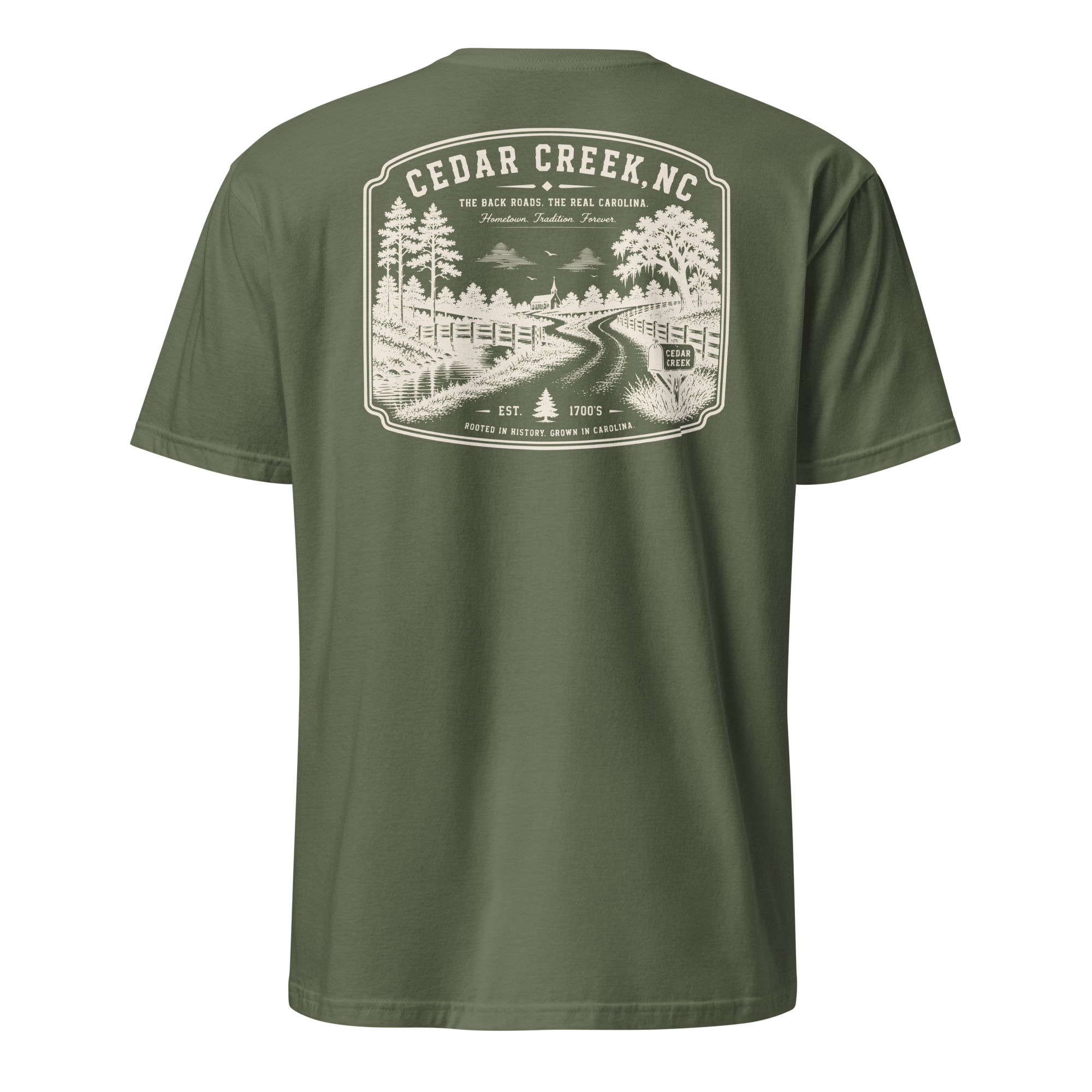 Cedar Creek, NC - The Back Roads - Unisex T-Shirt