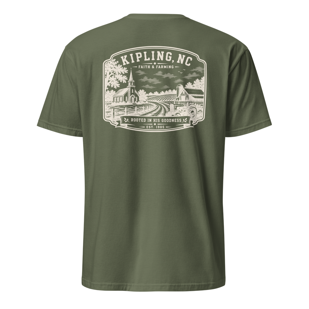 Kipling, NC - Faith & Farming - Unisex T-Shirt