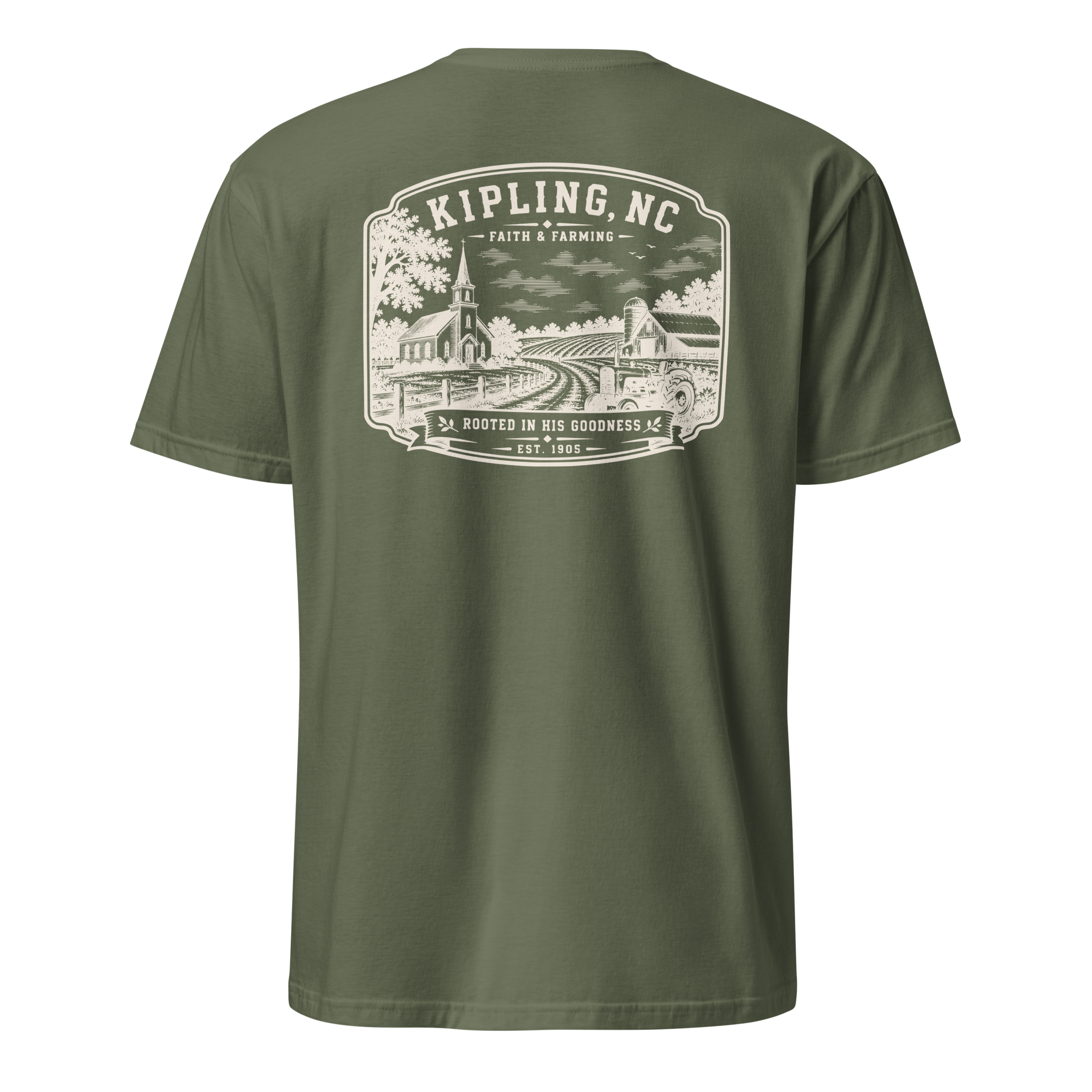 Kipling, NC - Faith & Farming - Unisex T-Shirt