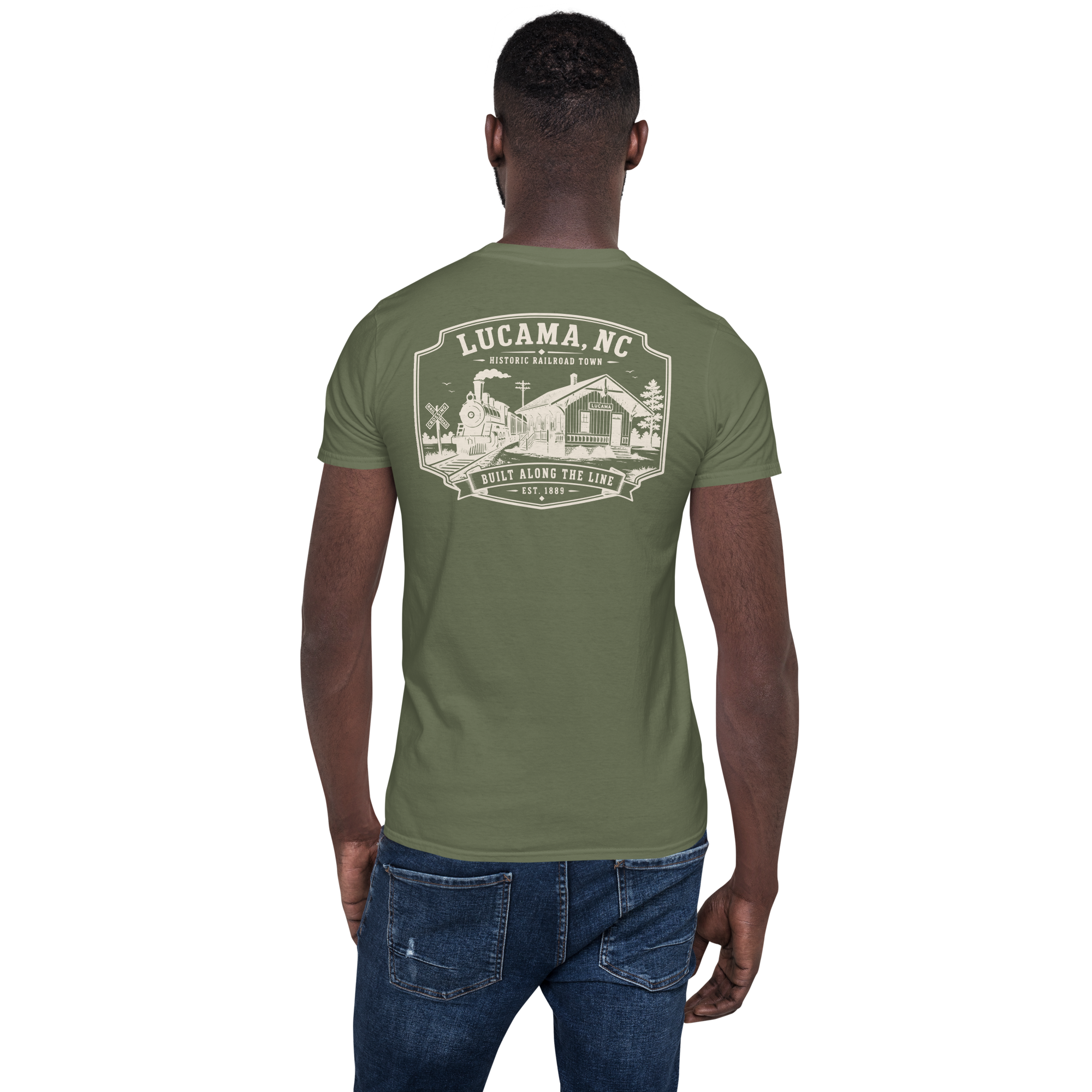 Lucama, NC - Built Along The Line - Unisex T-Shirt