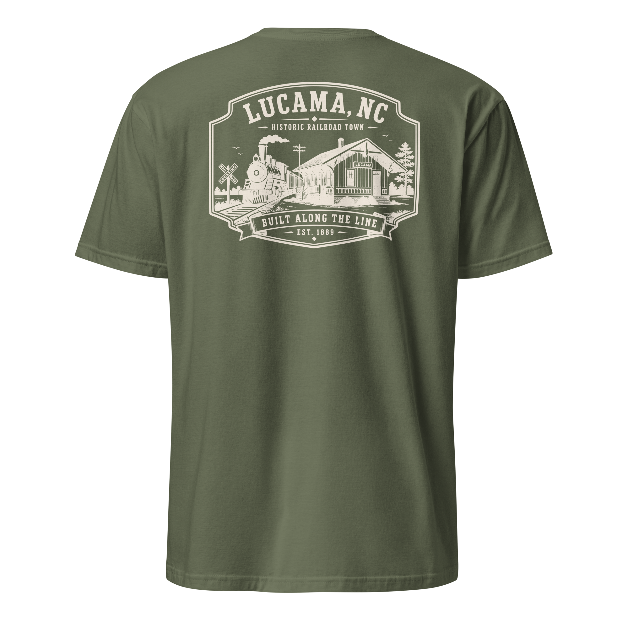 Lucama, NC - Built Along The Line - Unisex T-Shirt