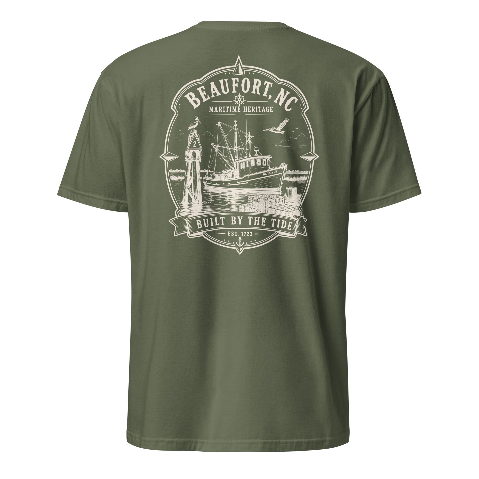 Beaufort, NC - Built By The Tide - Unisex T-Shirt