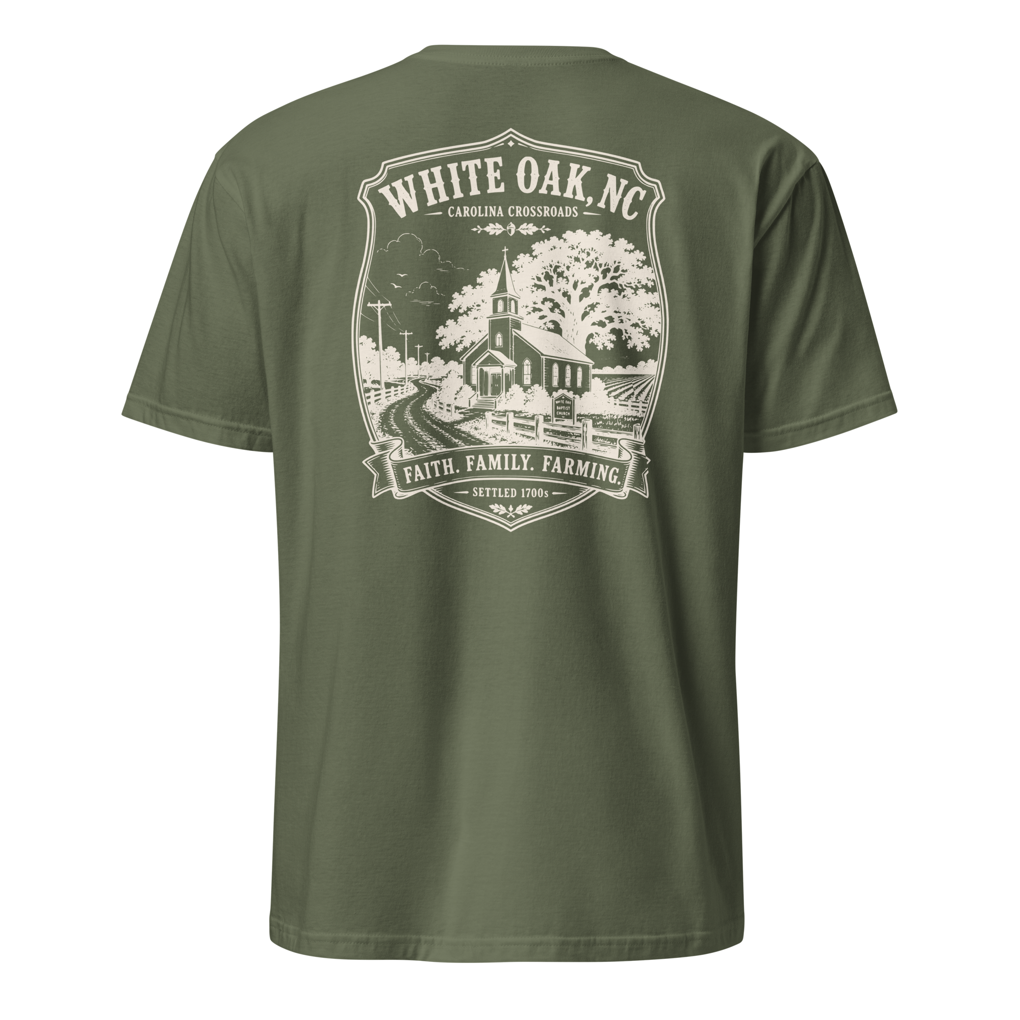 White Oak, NC - Faith, Family, Farming - Unisex T-Shirt