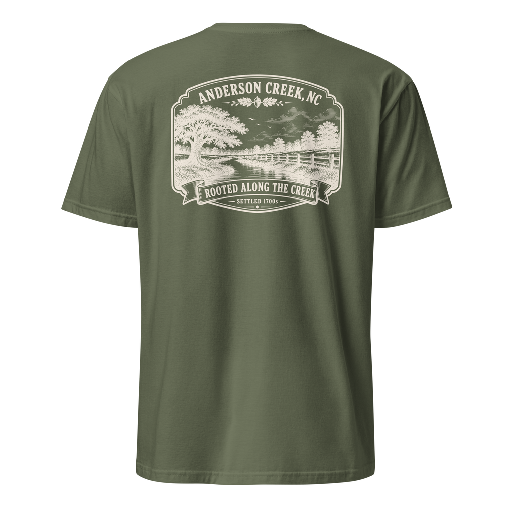 Anderson Creek, NC - Rooted Along The Creek - Unisex T-Shirt