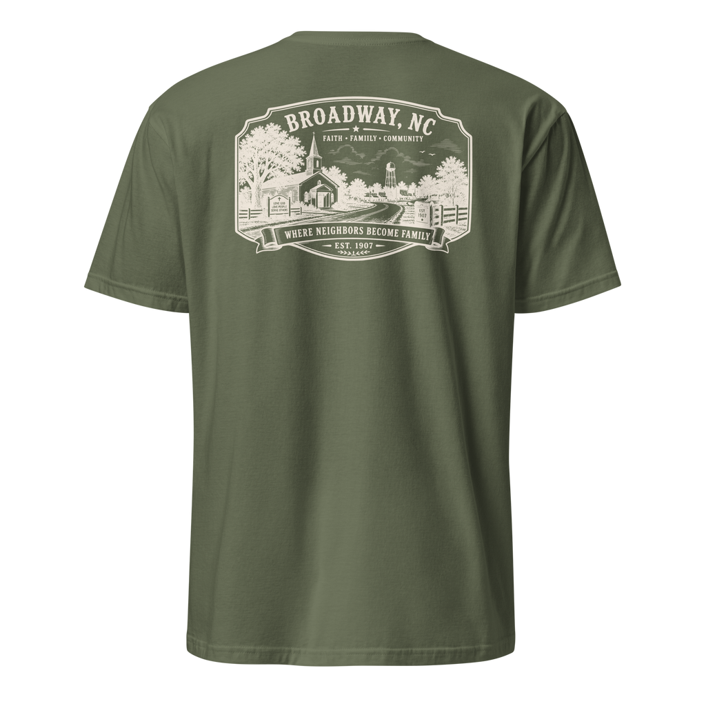 Broadway, NC - Faith, Family, Community - Short-Sleeve Unisex