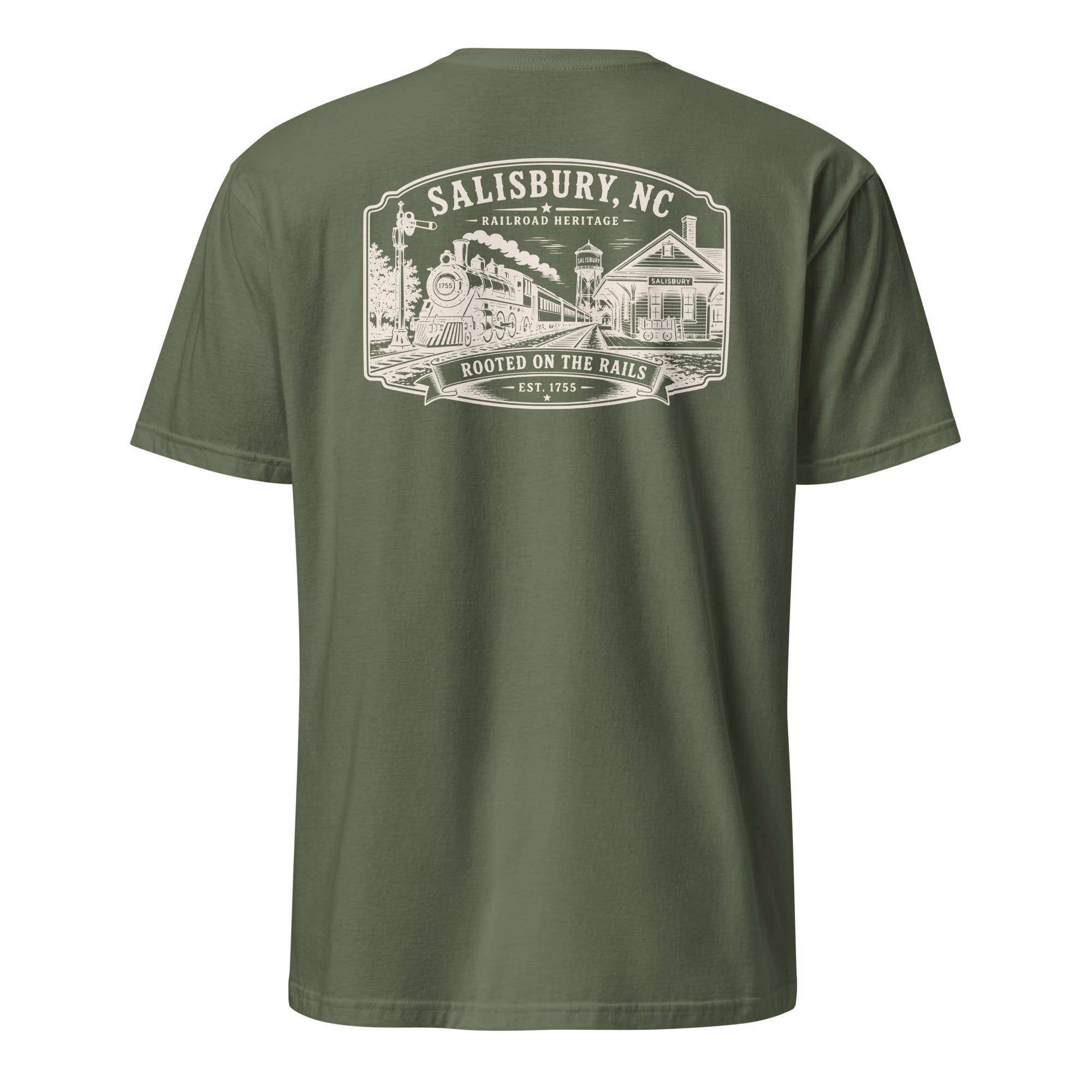 Salisbury, NC - Rooted On The Rails - Short-Sleeve Unisex
