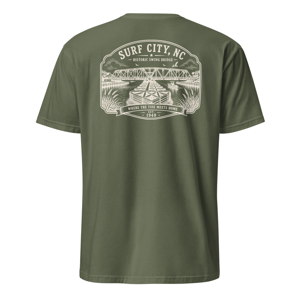 Surf City, NC - Swing Bridge - Short-Sleeve Unisex T-Shirt