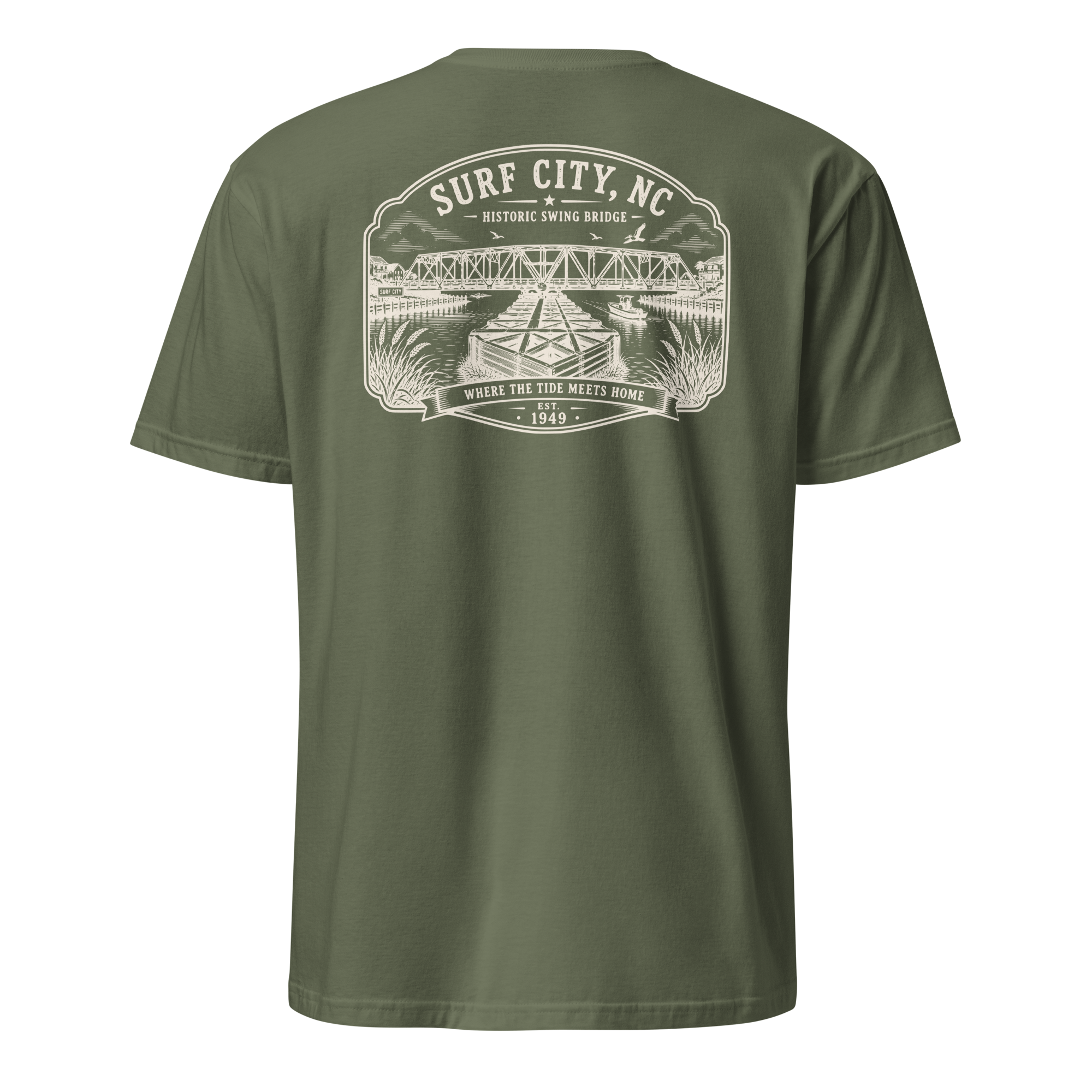 Surf City, NC - Swing Bridge - Short-Sleeve Unisex T-Shirt