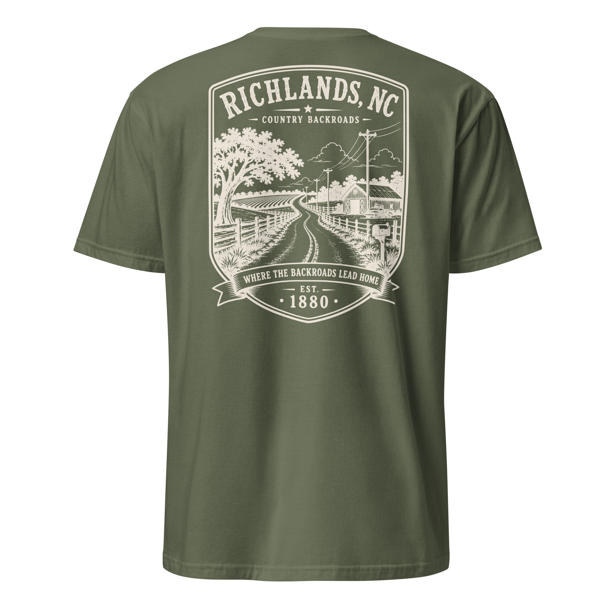 Richlands, NC - Country Backroads - Short-Sleeve Unisex