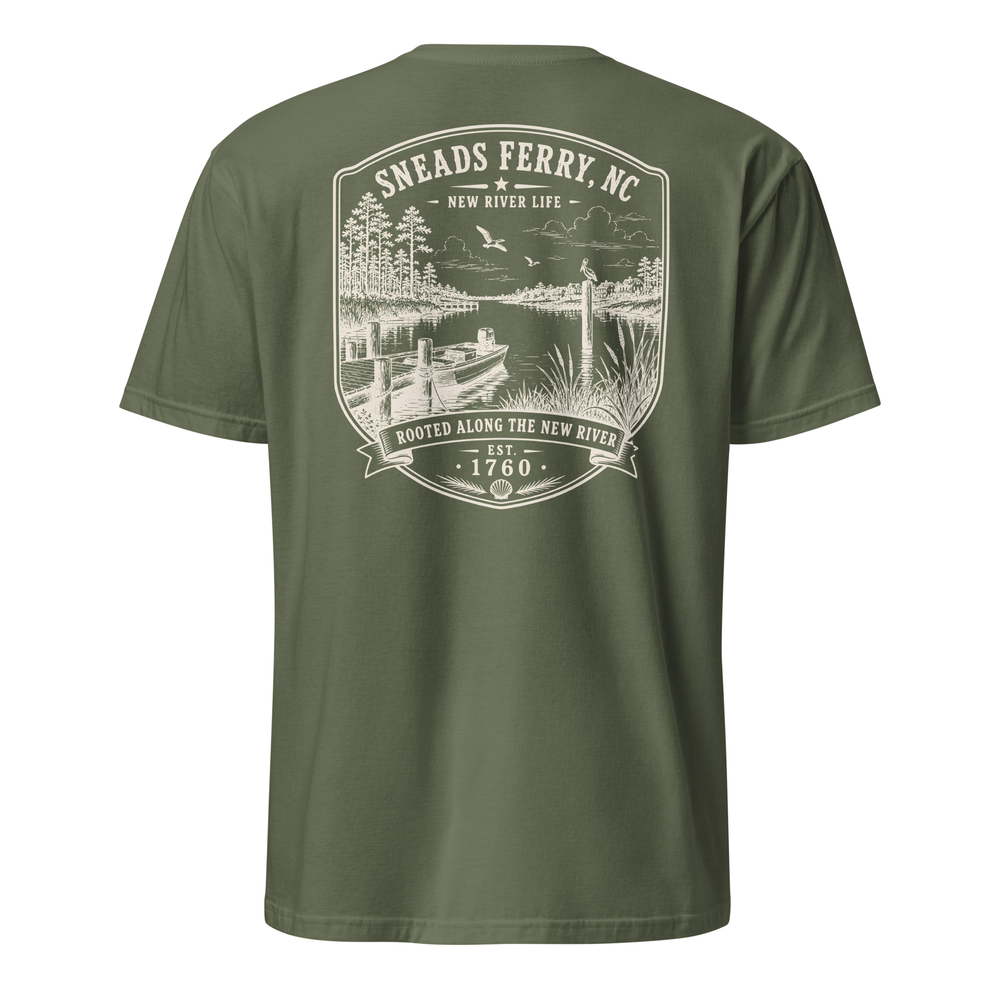 Sneads Ferry, NC - Along The New - Short-Sleeve Unisex