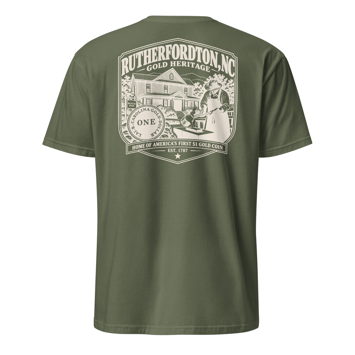 Rutherfordton, NC - Gold Heritage - Short-Sleeve Unisex T-Shirt