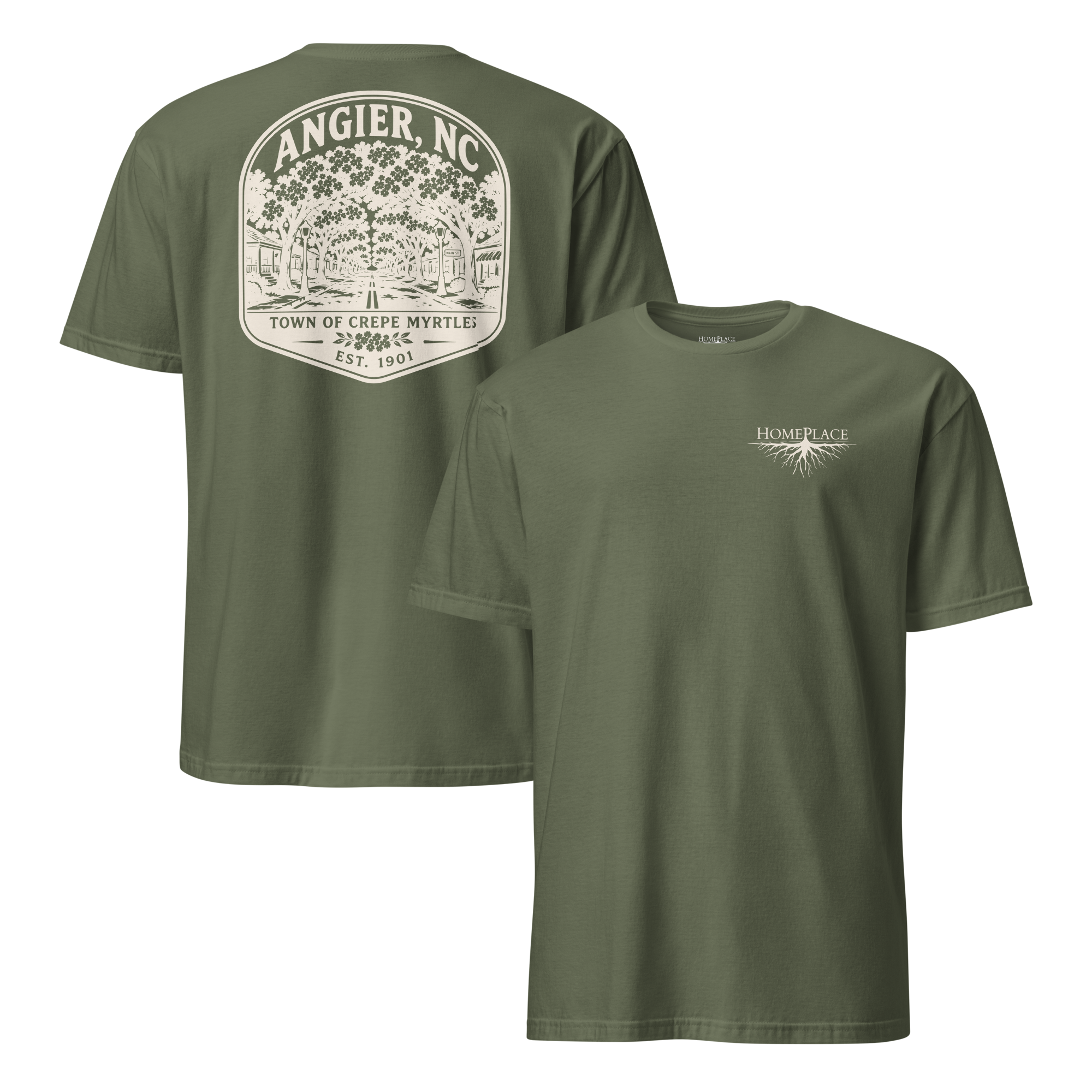 Angier, NC - Street of Crepe Myrtles - Unisex T-Shirt