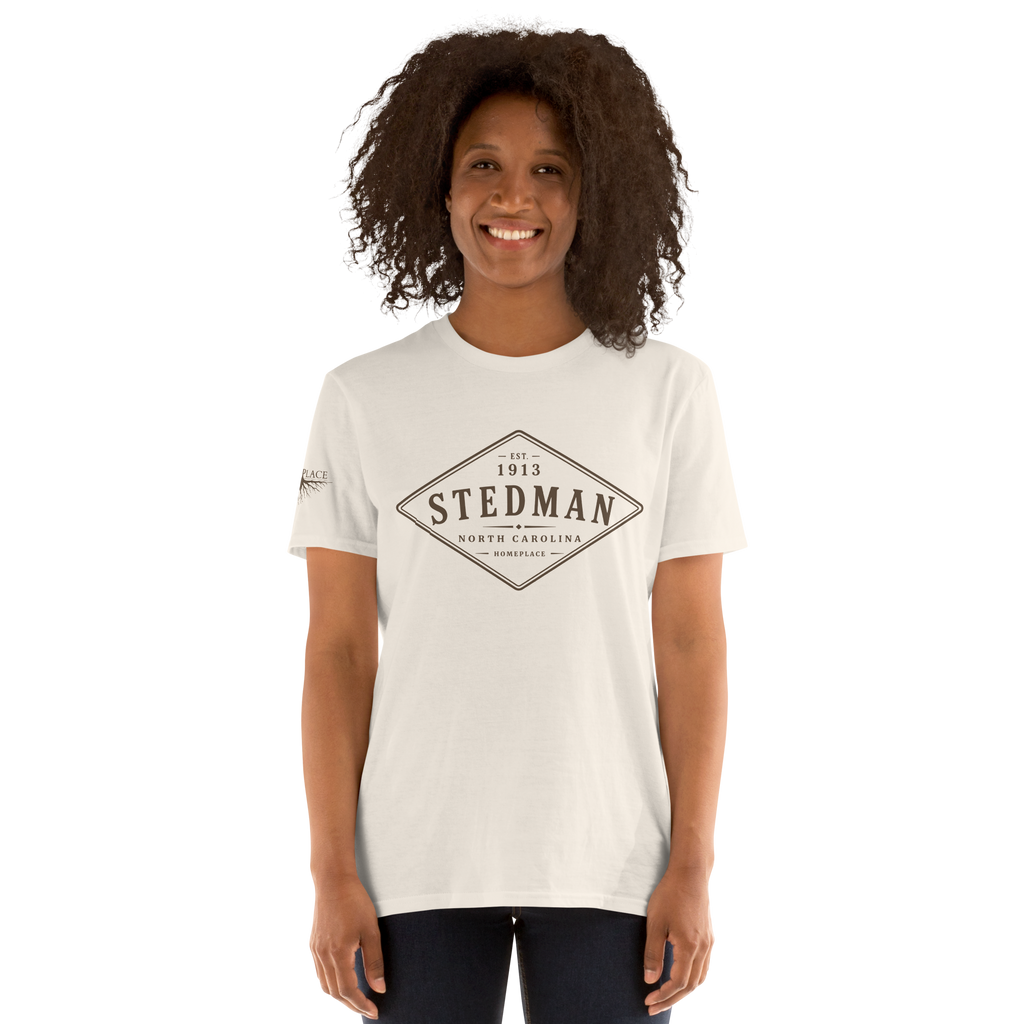 Stedman, NC - Diamond Front Brown Ink Short-Sleeve Unisex T-Shirt