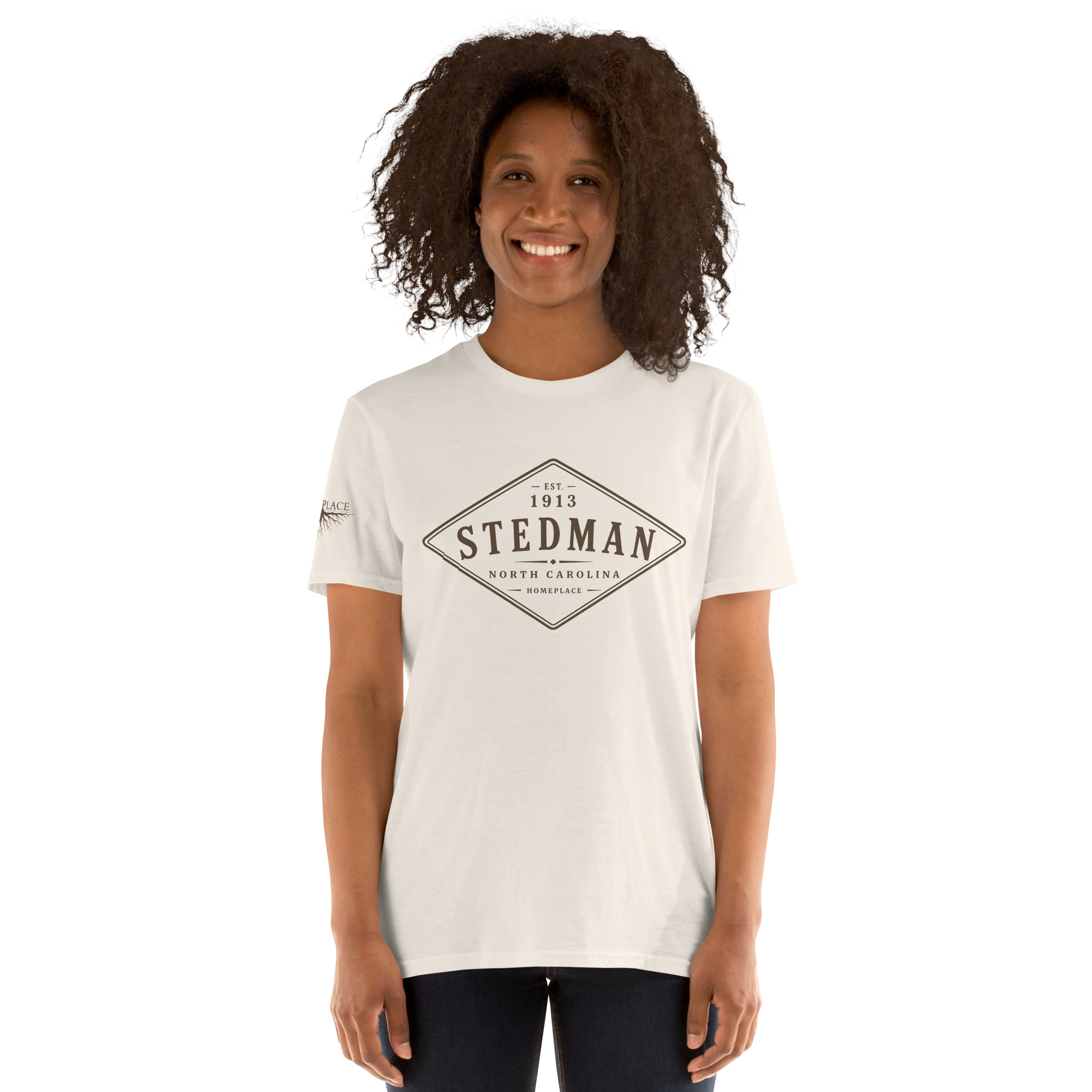 Stedman, NC - Diamond Front Brown Ink Short-Sleeve Unisex T-Shirt