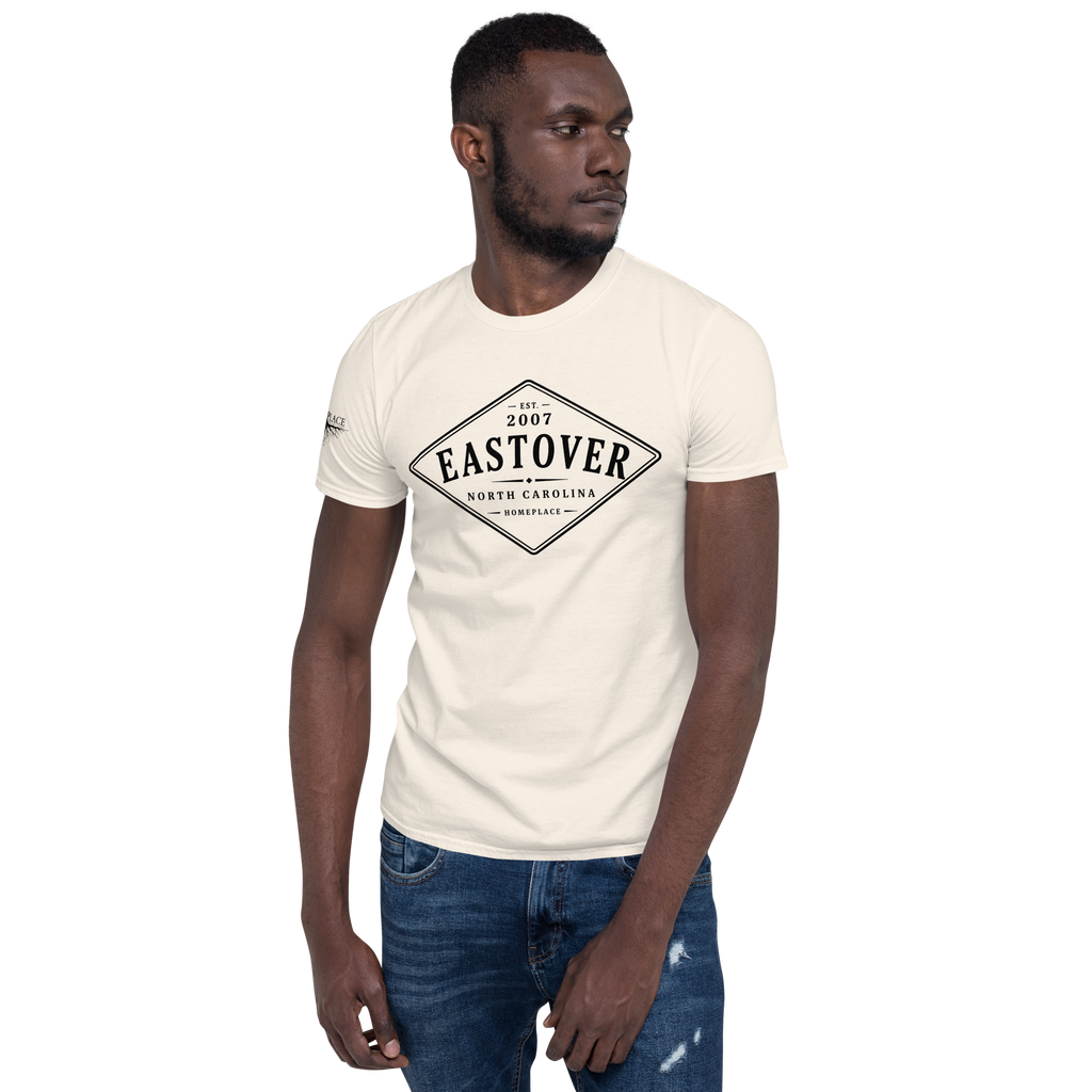 Eastover, NC - Diamond Front Black Ink Short-Sleeve Unisex T-Shirt