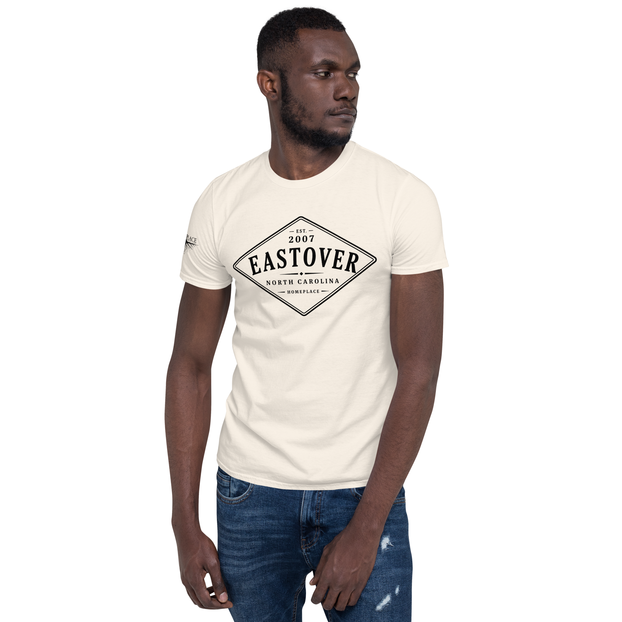 Eastover, NC - Diamond Front Black Ink Short-Sleeve Unisex T-Shirt