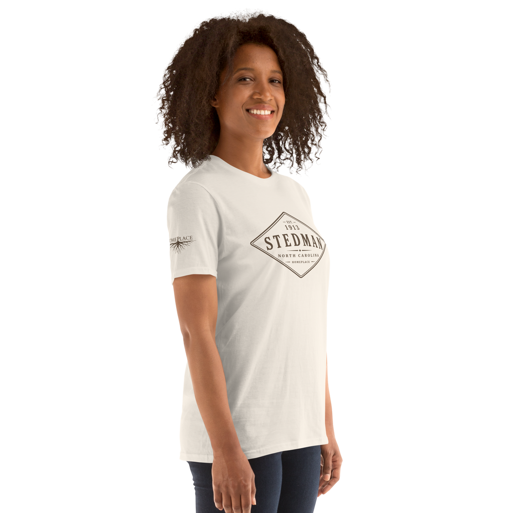 Stedman, NC - Diamond Front Brown Ink Short-Sleeve Unisex T-Shirt