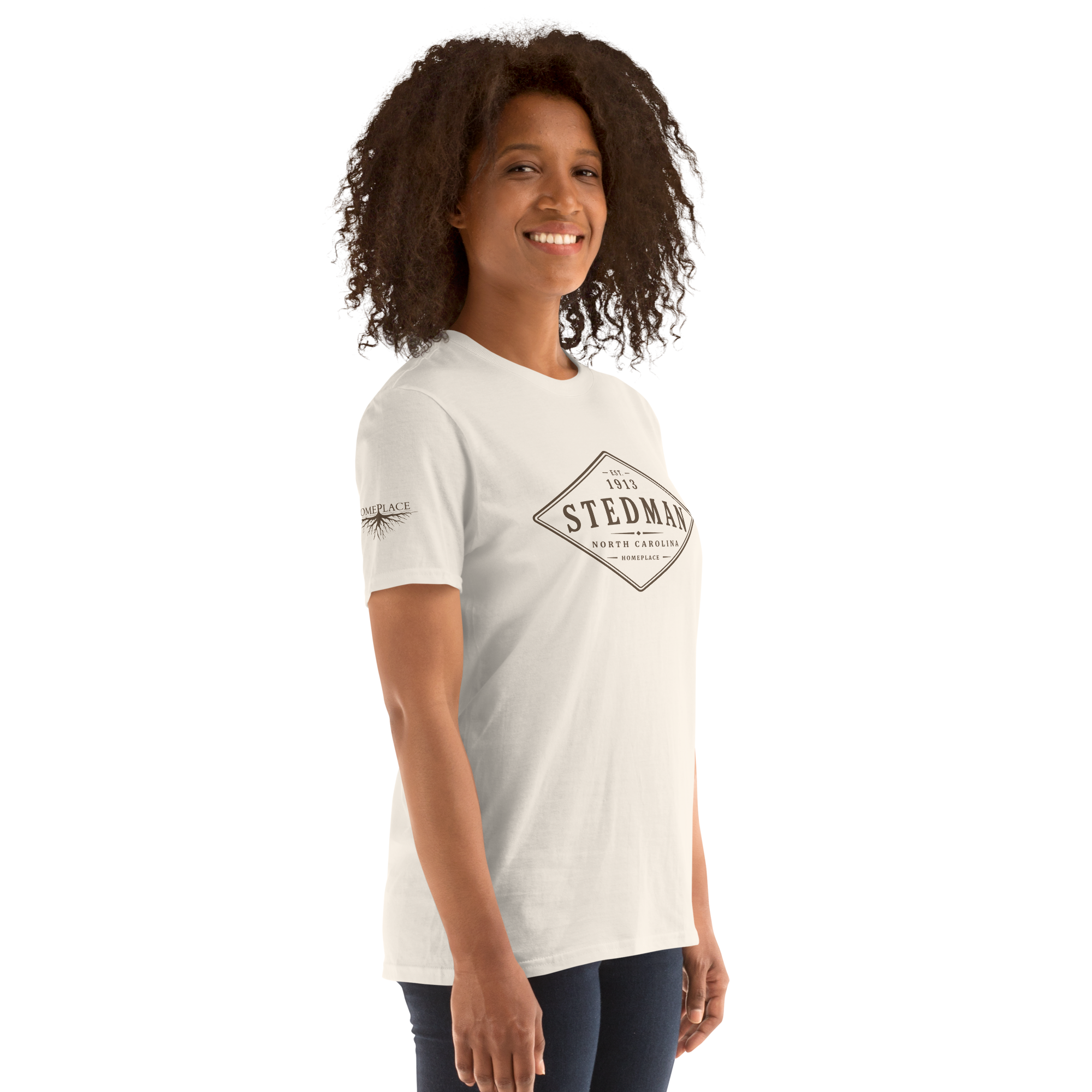 Stedman, NC - Diamond Front Brown Ink Short-Sleeve Unisex T-Shirt