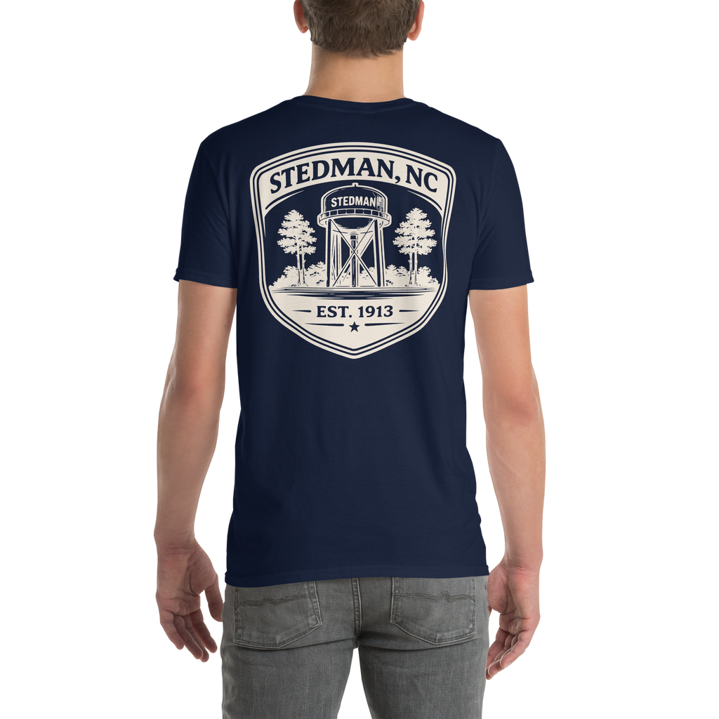 Stedman, NC - Water Tower Shield Badge - Unisex T-Shirt