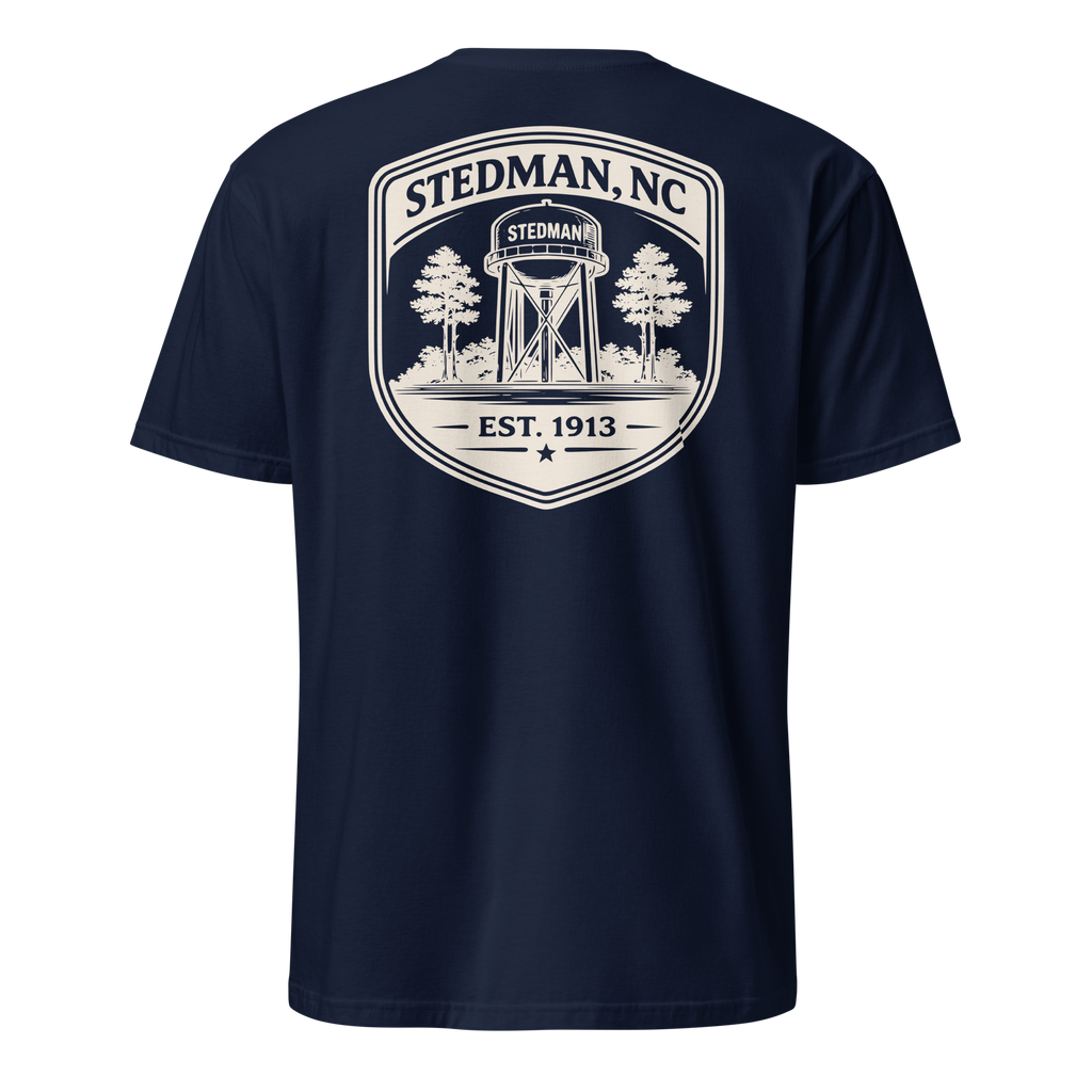 Stedman, NC - Water Tower Shield Badge - Unisex T-Shirt