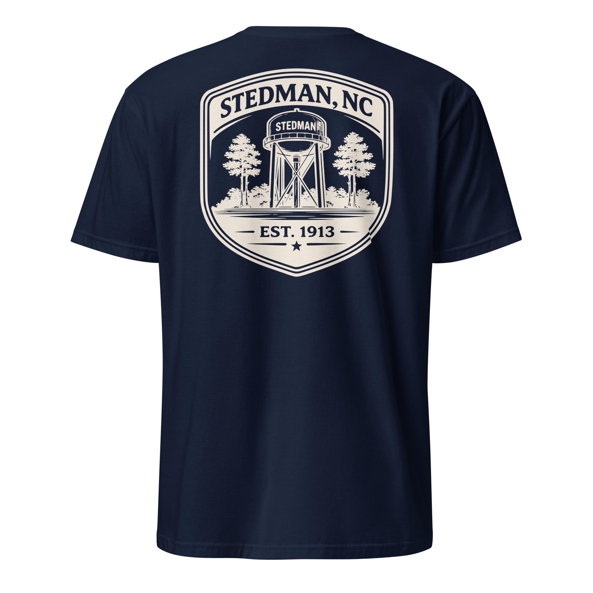 Stedman, NC - Water Tower Shield Badge - Unisex T-Shirt