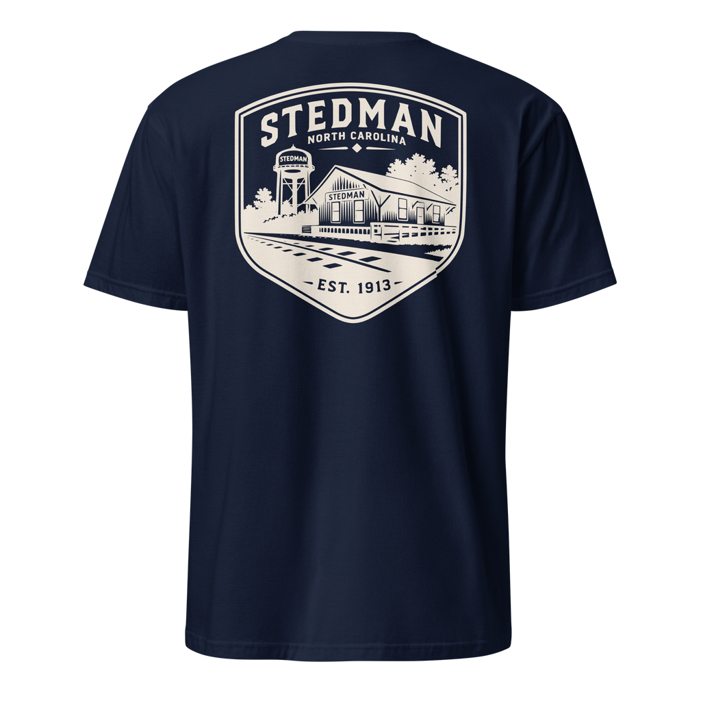 Stedman, NC - Train Depot Badge - Unisex T-Shirt