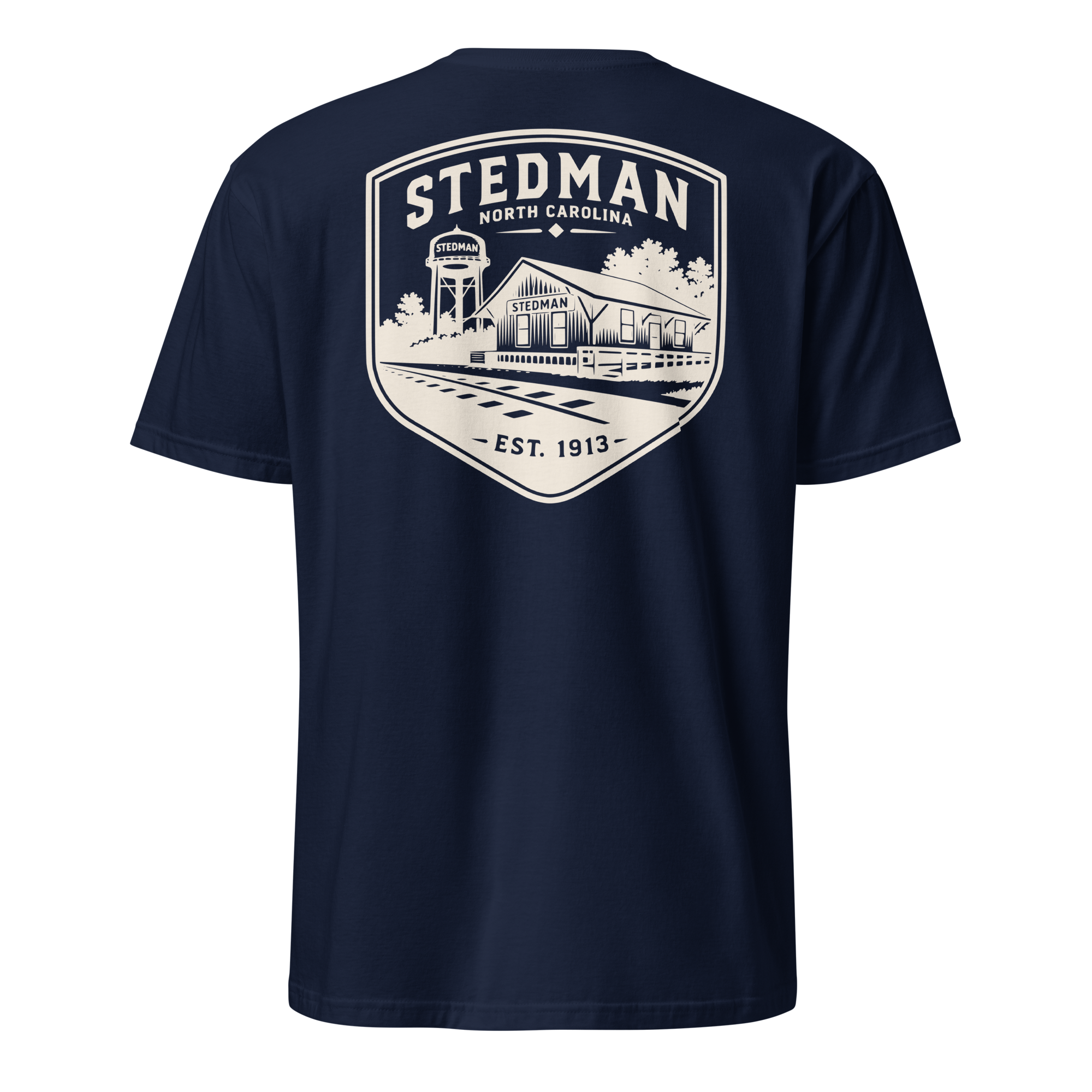 Stedman, NC - Train Depot Badge - Unisex T-Shirt
