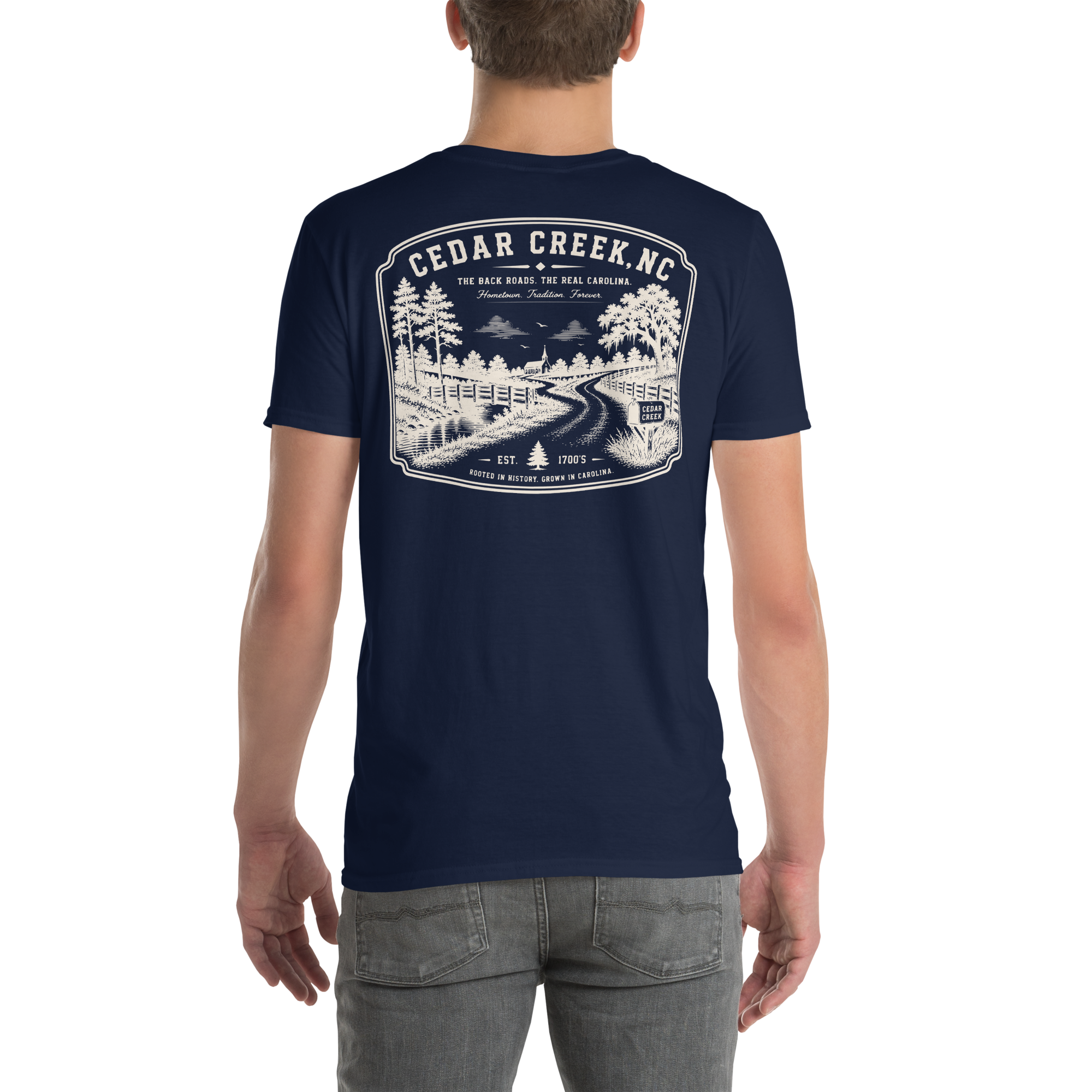 Cedar Creek, NC - The Back Roads - Unisex T-Shirt