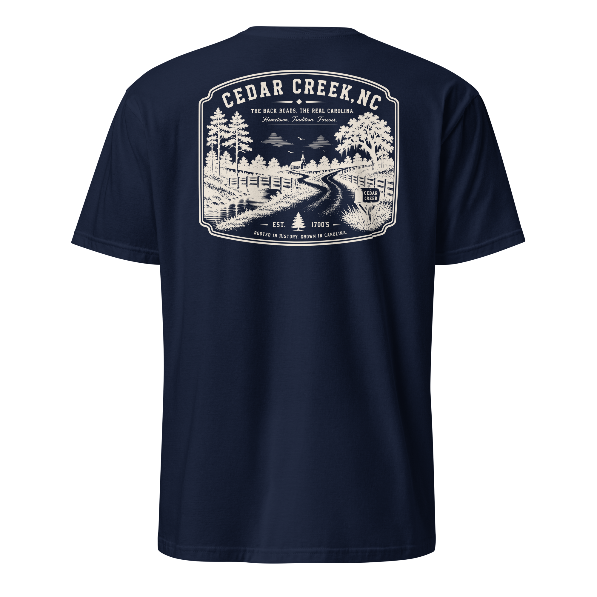 Cedar Creek, NC - The Back Roads - Unisex T-Shirt